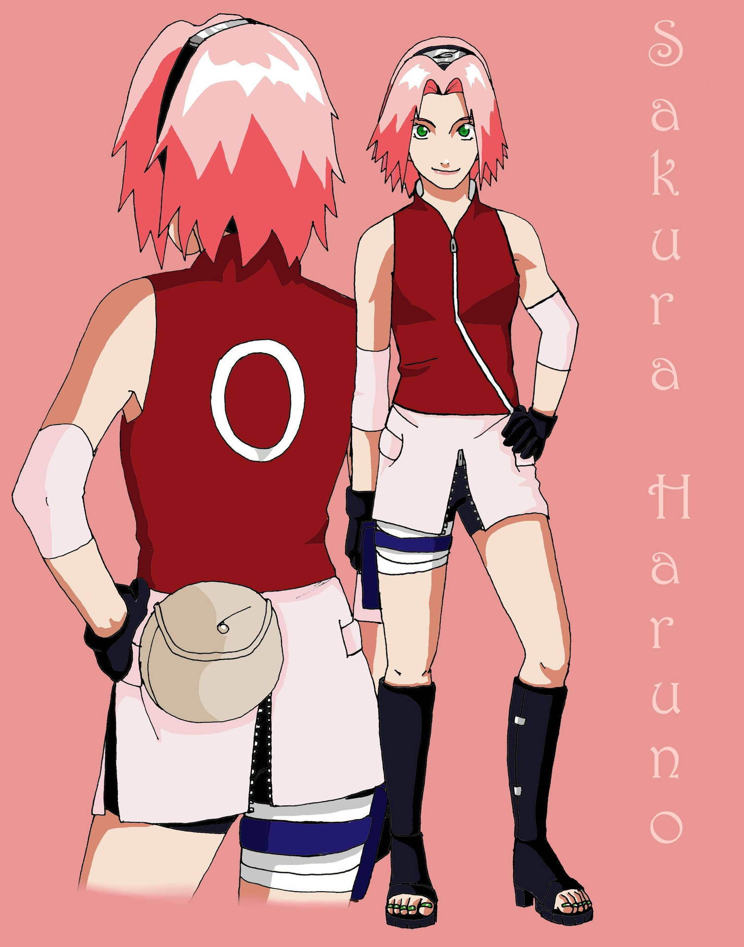 Naruto Anime Sakura Front And Back Background