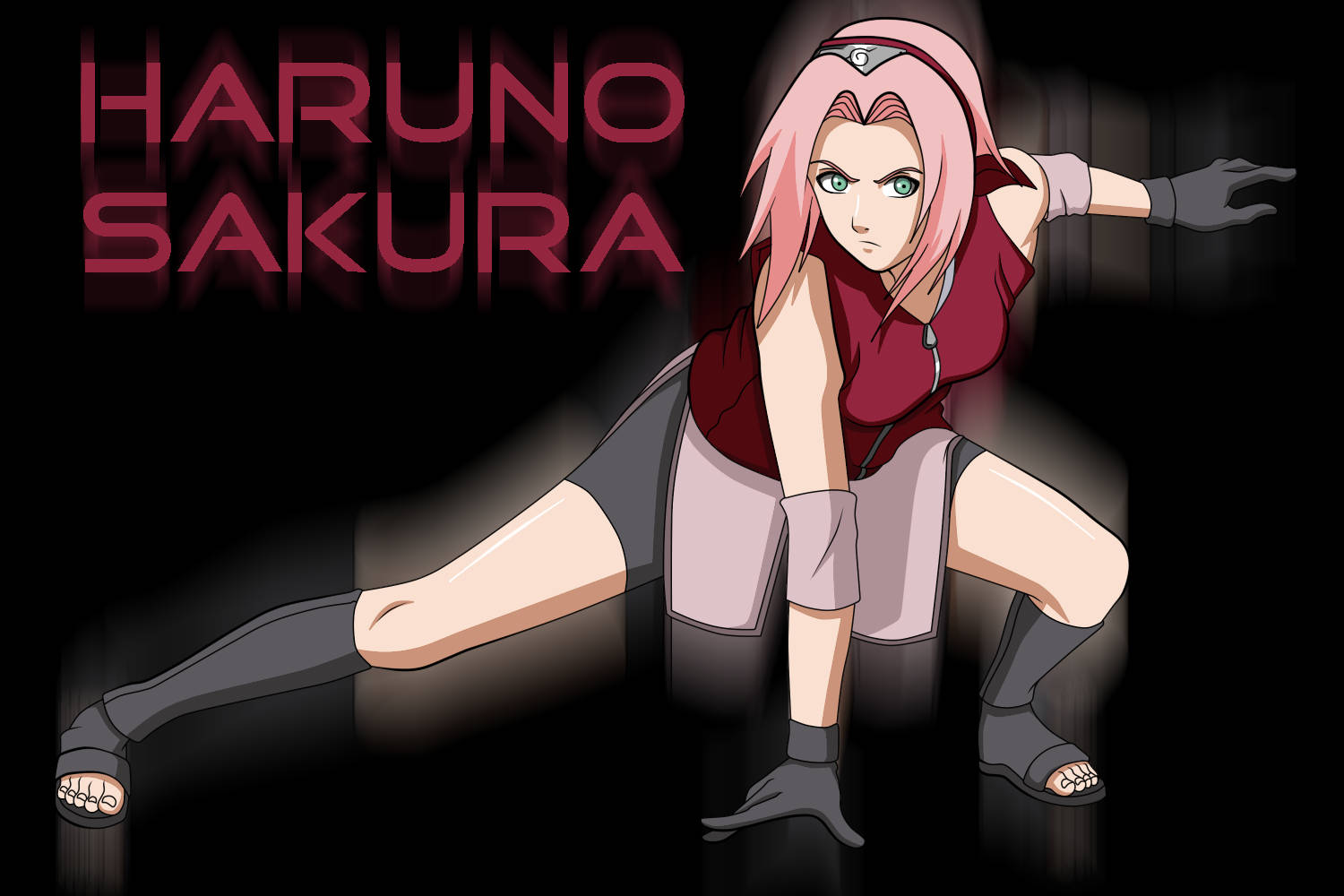 Naruto Anime Sakura Ninja Landing Background