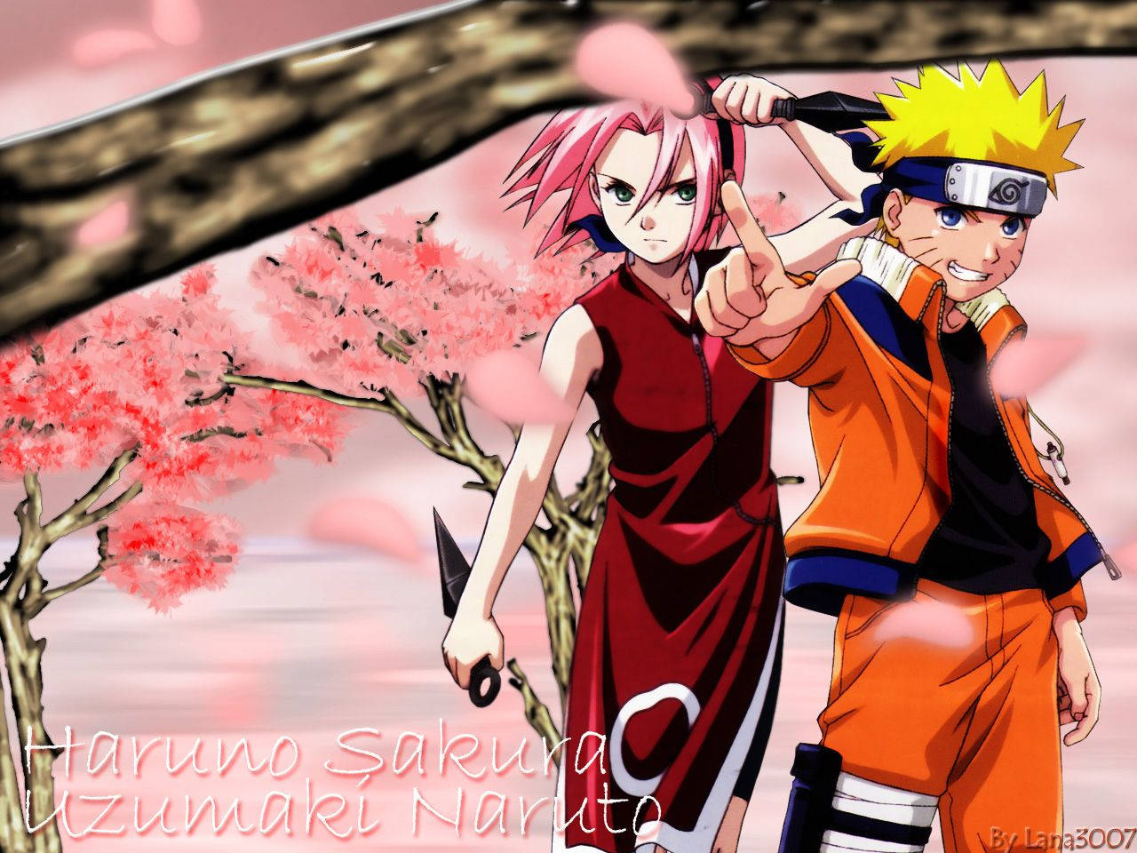 Naruto Anime Sakura Powerful Duo Background