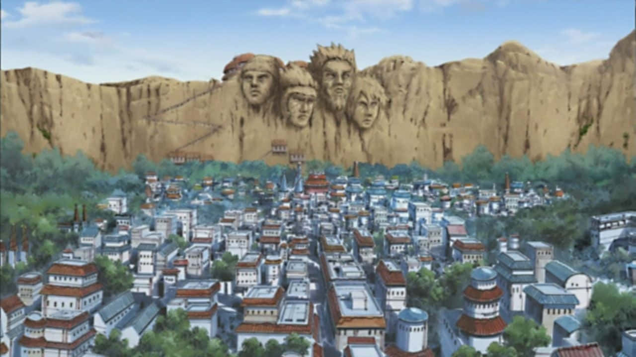 Naruto Anime Series 2002 Konoha Village Background