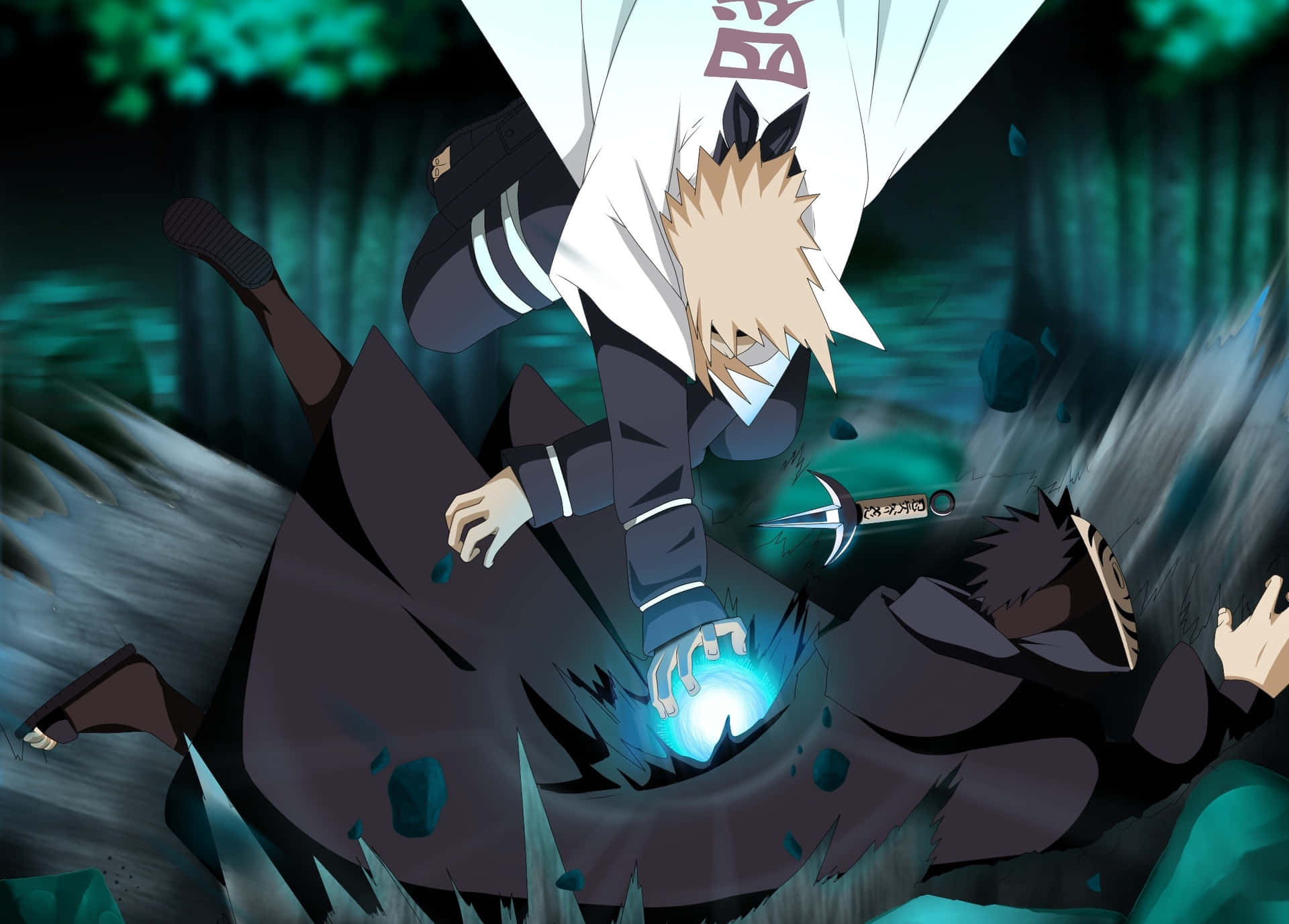 Naruto Attacking With Rasengan Background