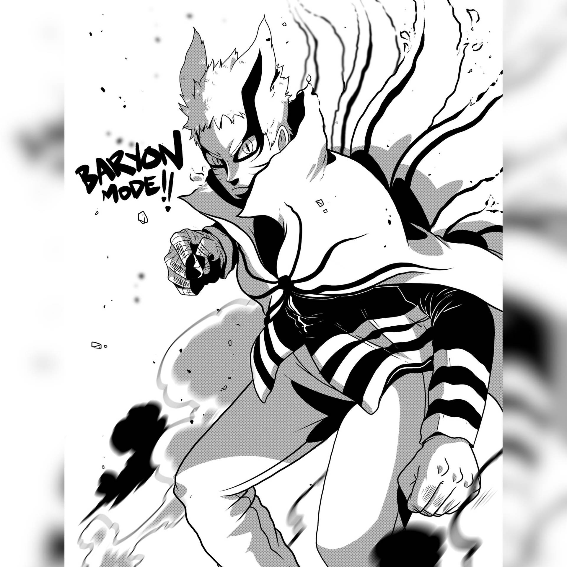 Naruto Baryon Mode Manga Art