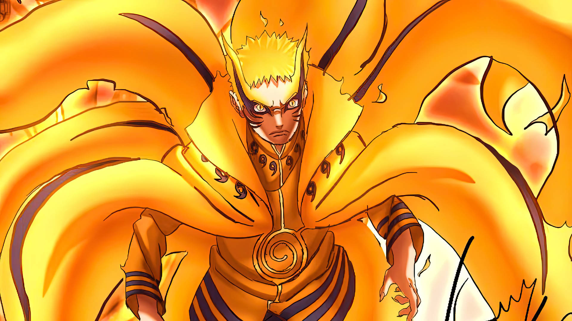 Naruto Baryon Mode Orange Artwork Background