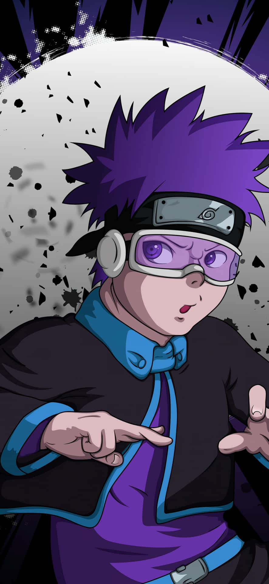 Naruto Character Purple Hair Dark Background Background