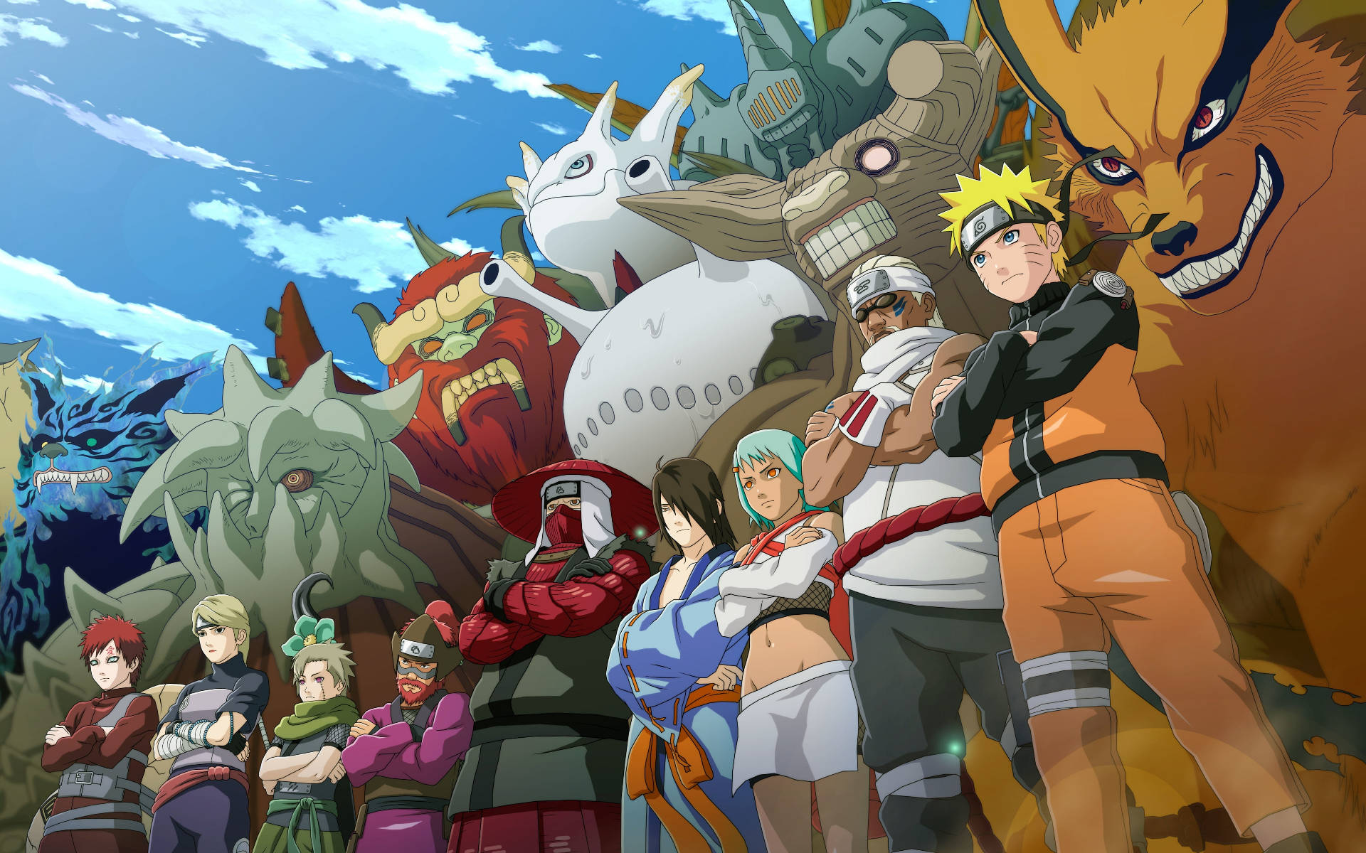 Naruto Characters Jinchurikis With Bijus Background