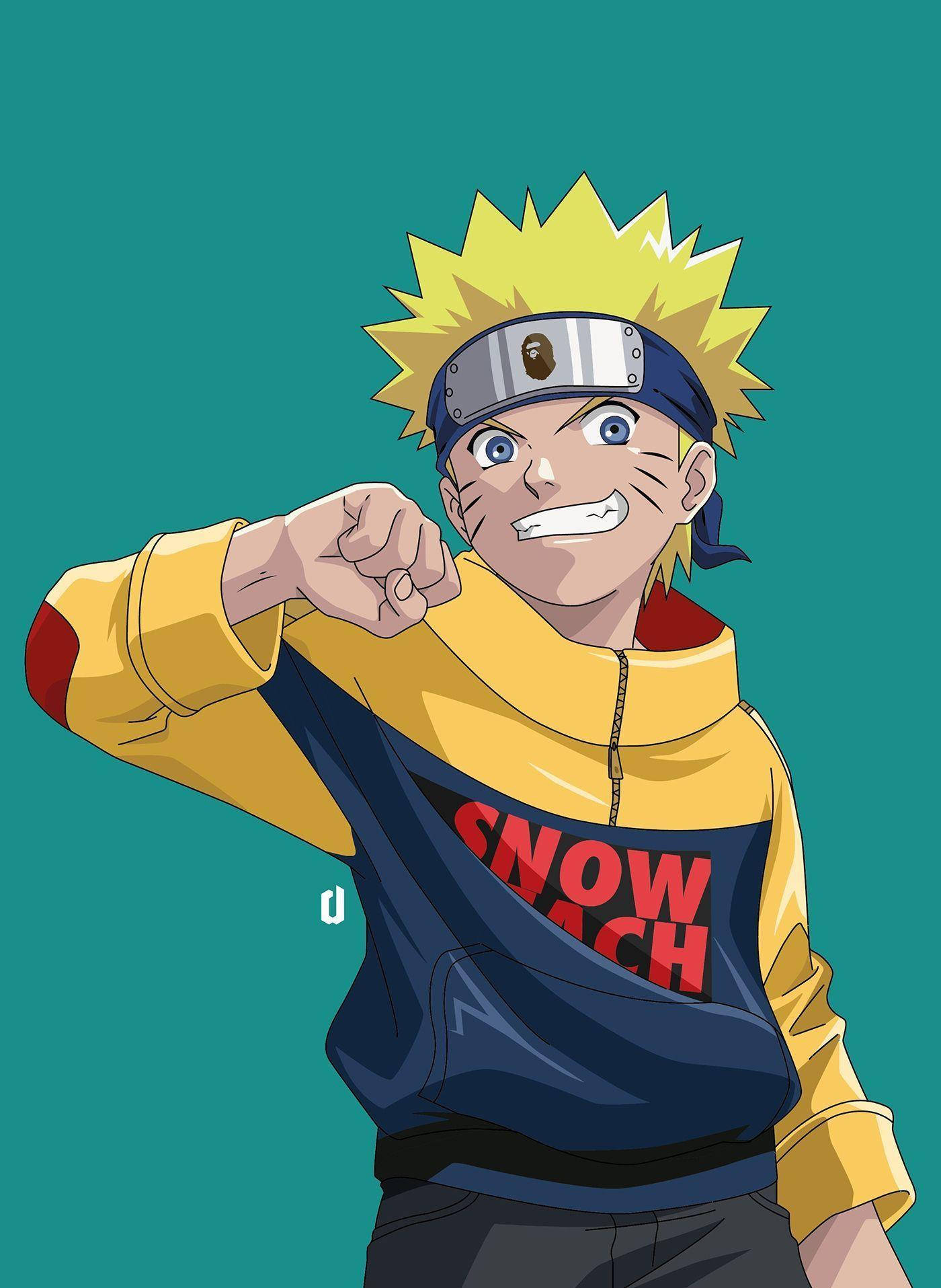 Naruto Drip With His Hand Background