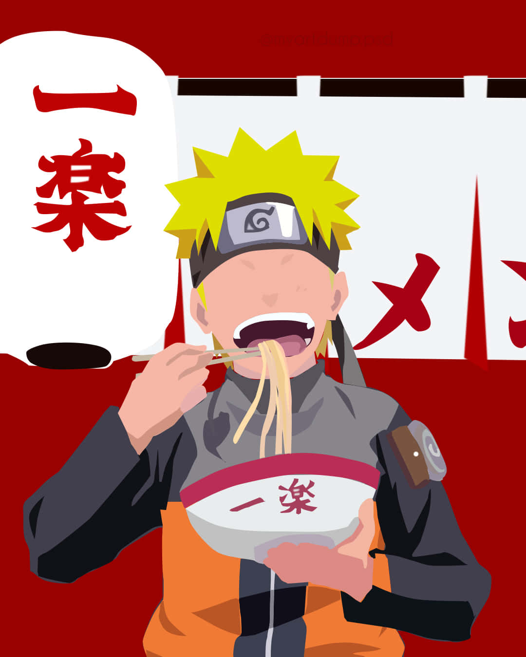 Naruto Eating Ramen Art