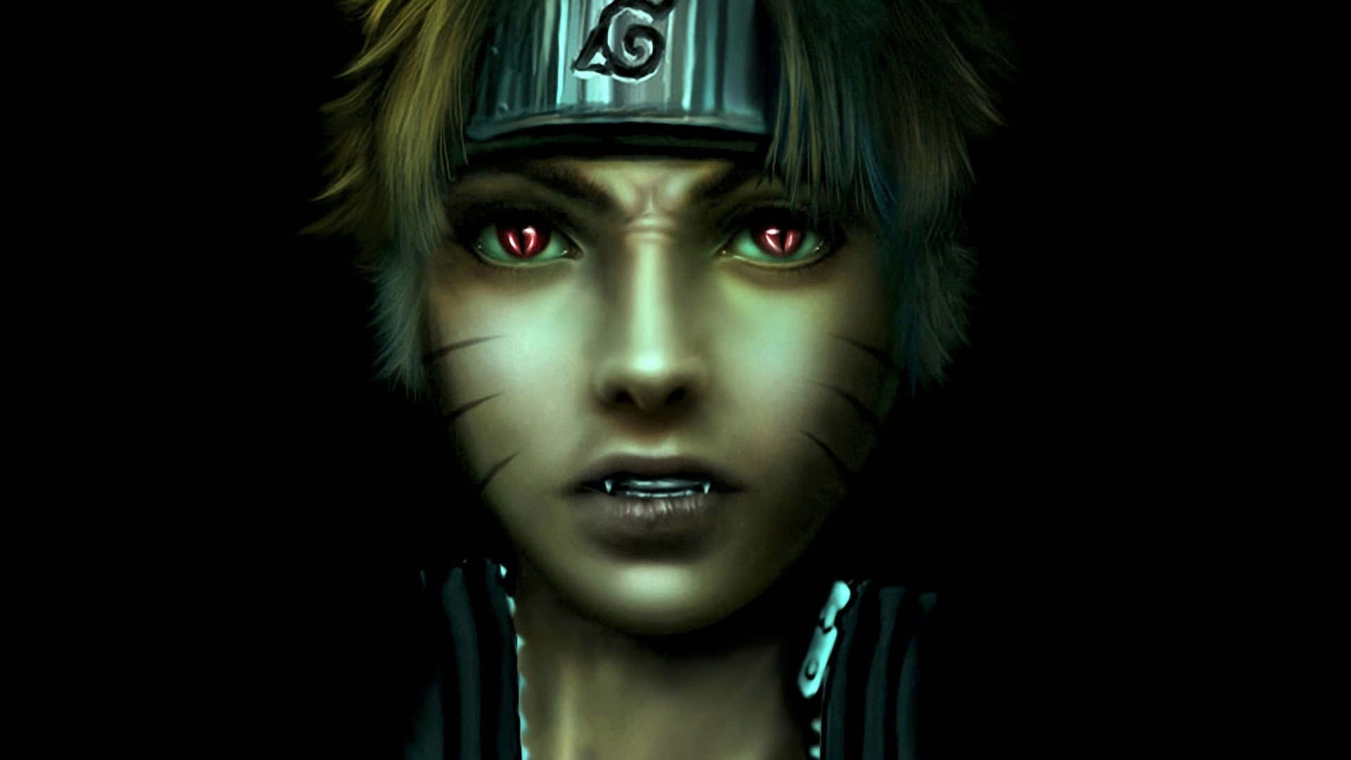 Naruto Face With Glowing Red Eyes