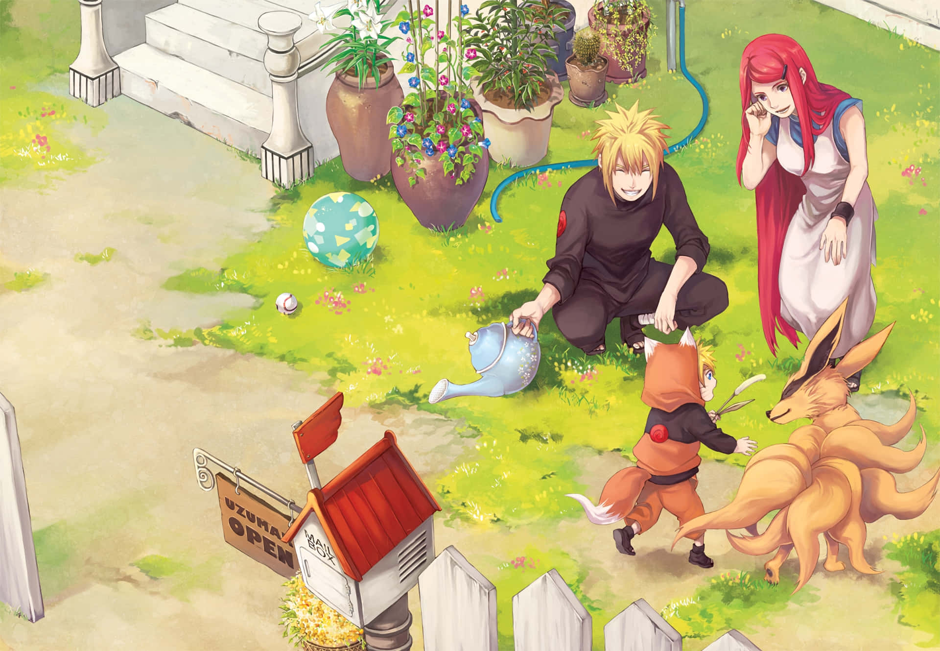 Naruto Family Garden Moment Background