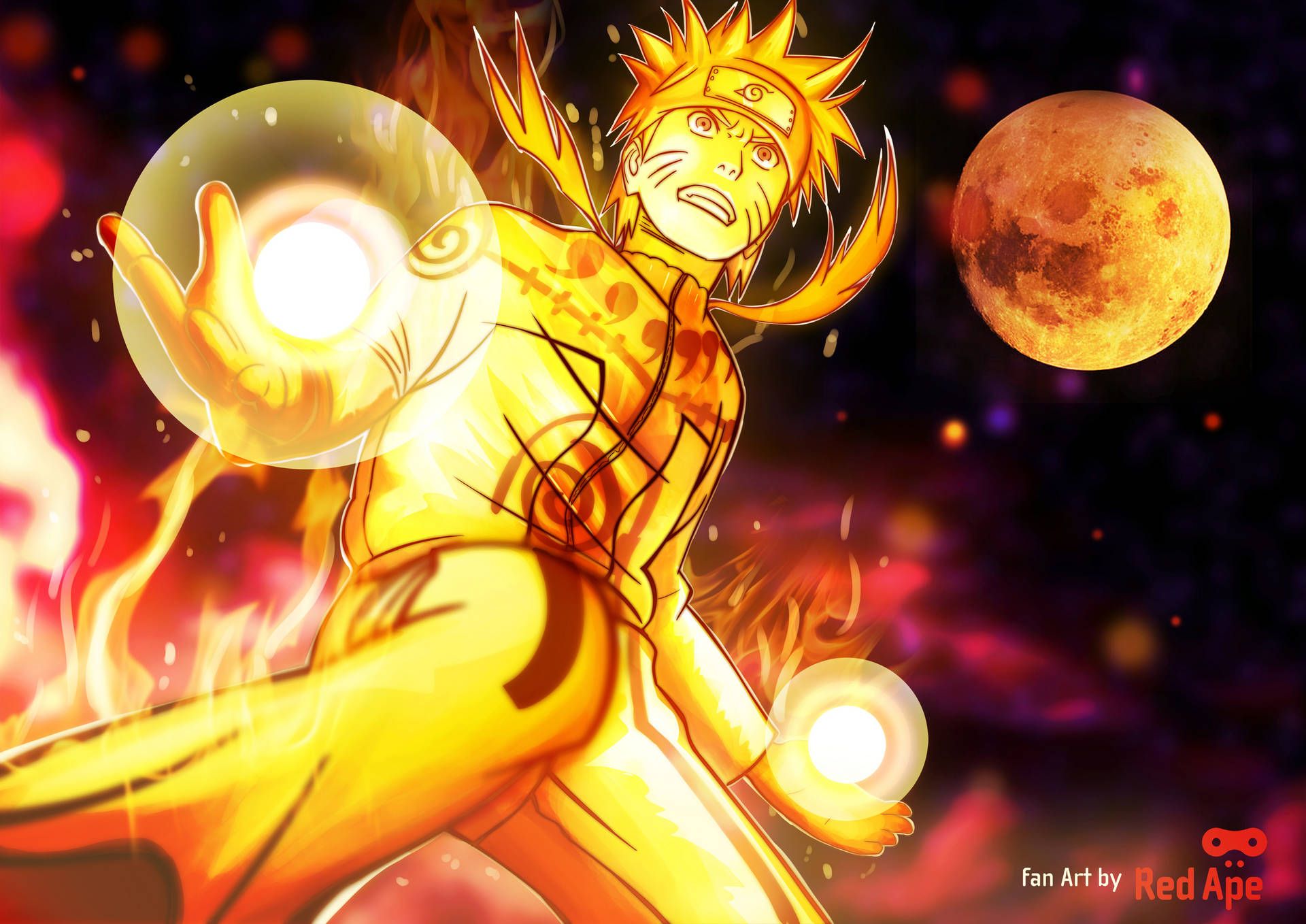 Naruto Final Form Chakra Blast Background