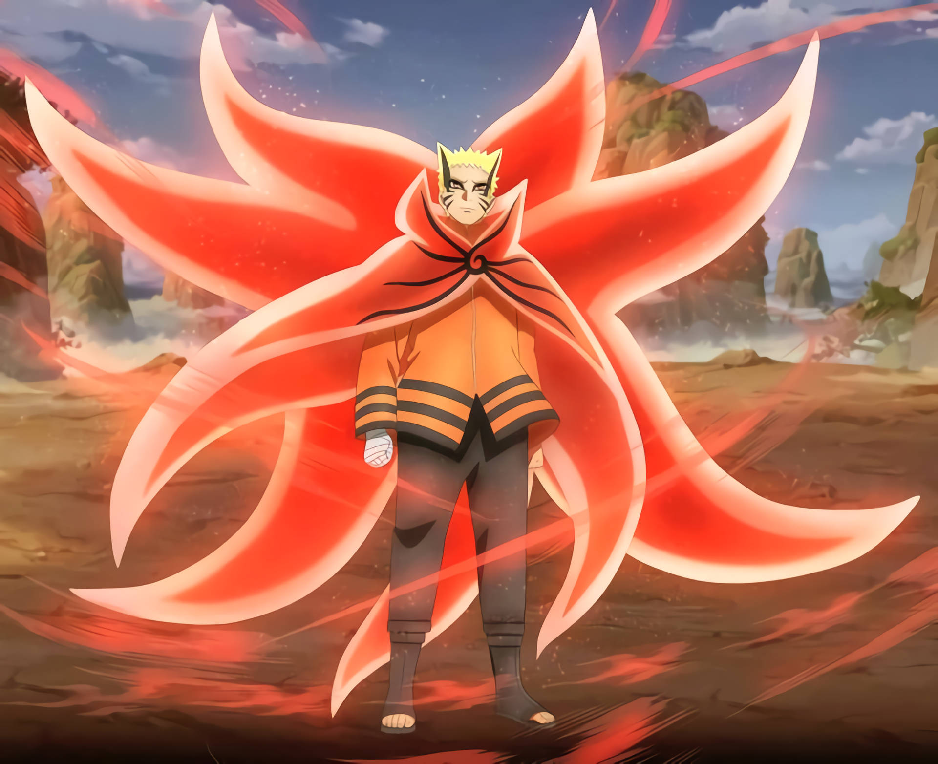 Naruto Final Form Red Fox Tail Background