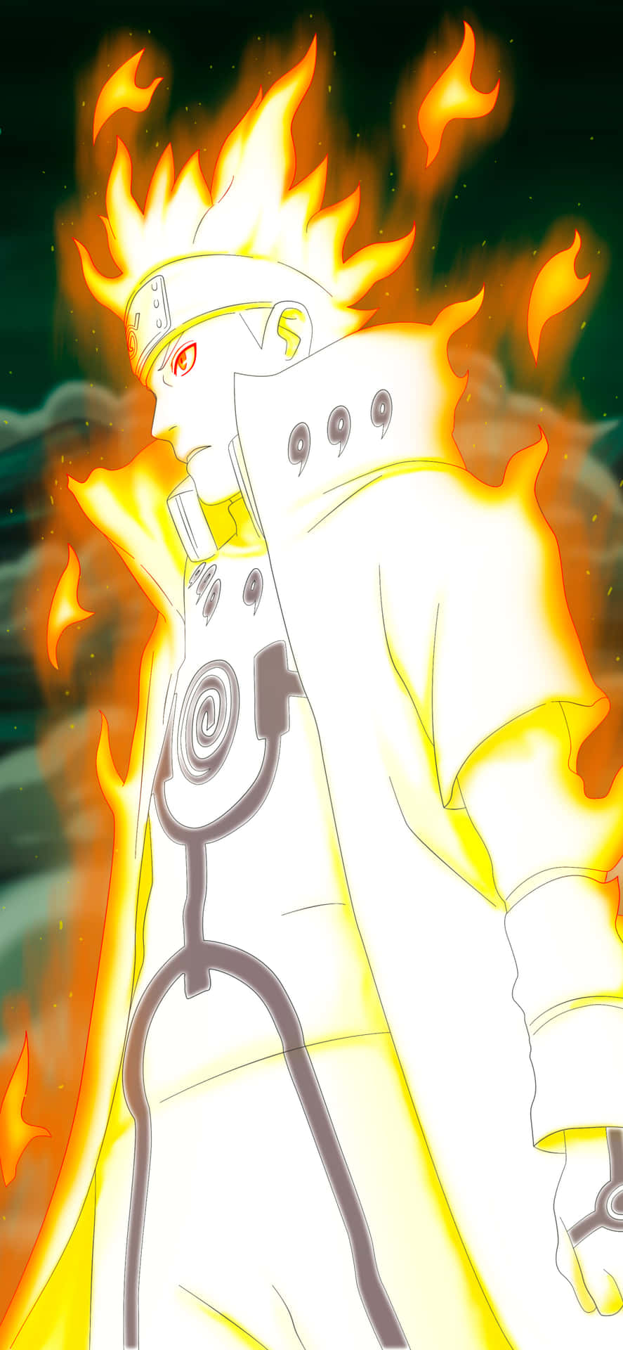 Naruto Flaming Chakrai Phone Wallpaper Background