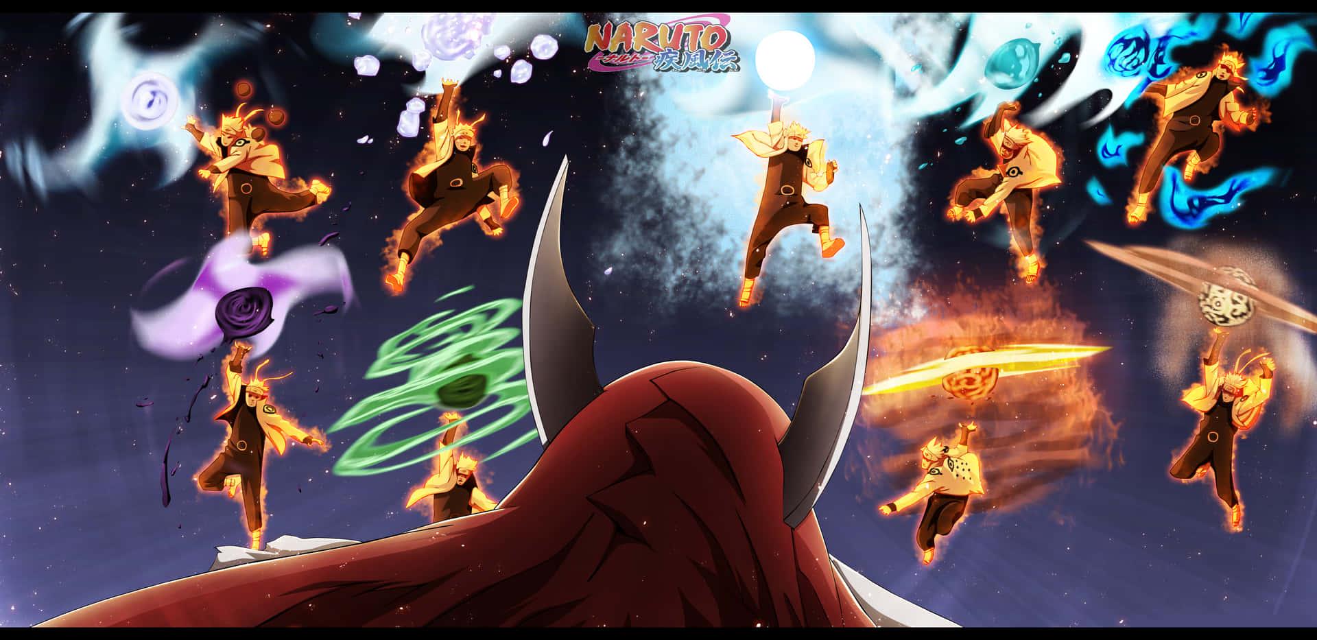 Naruto Flying With Rasengan Background