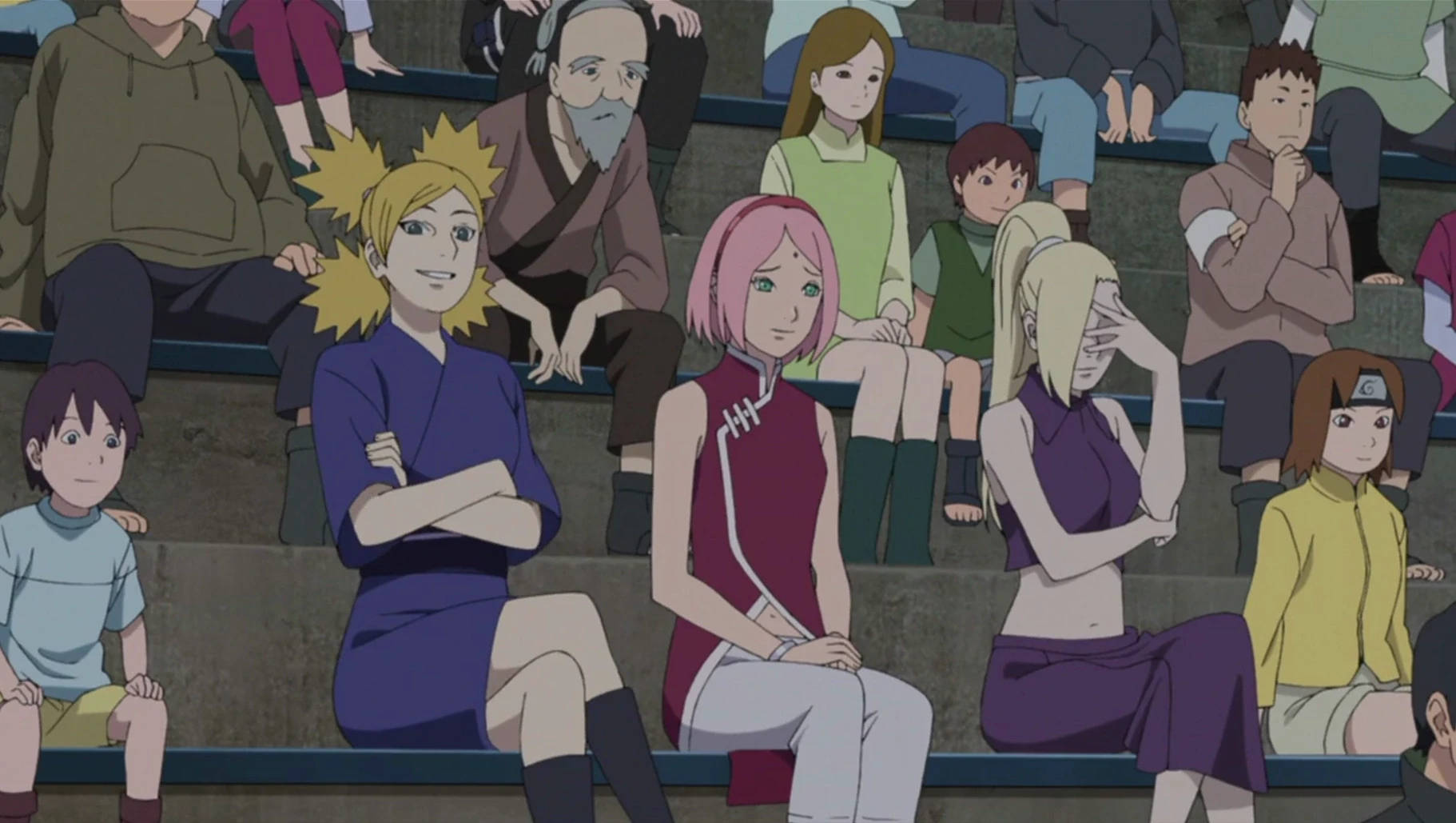 Naruto Girls Watching Their Kids Background