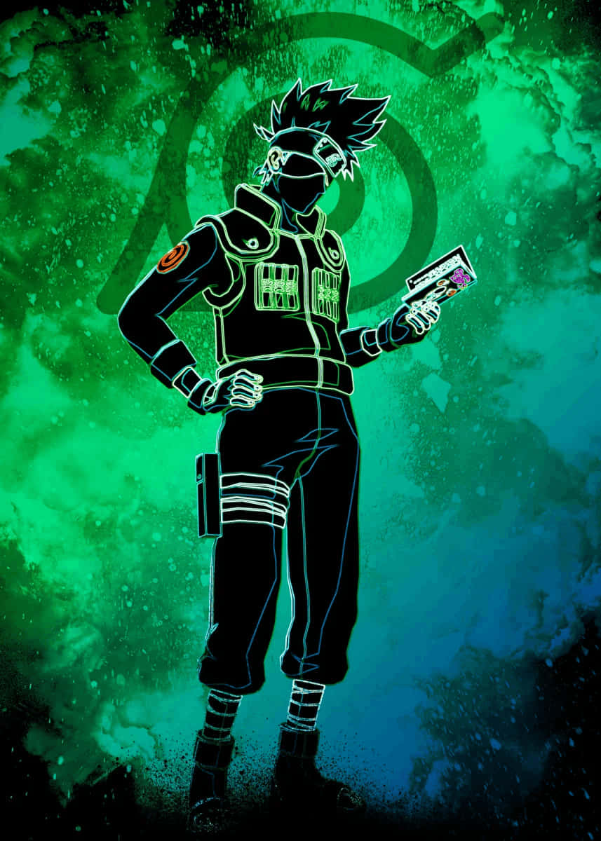 Naruto Green Kakashi Silhouette Background