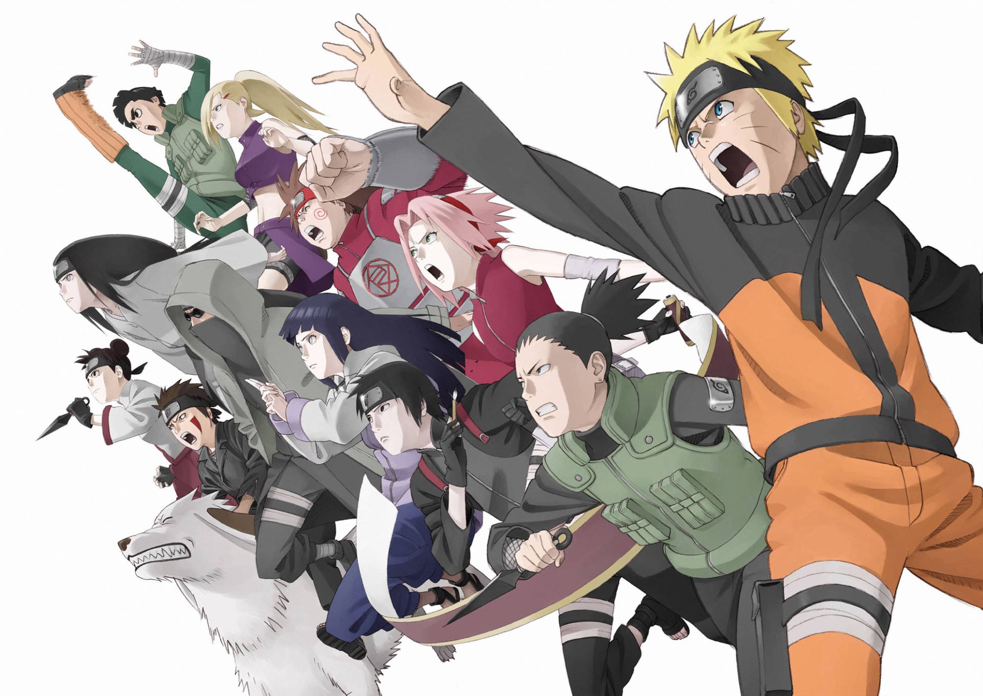 Naruto Guys And Girls Lineup Background