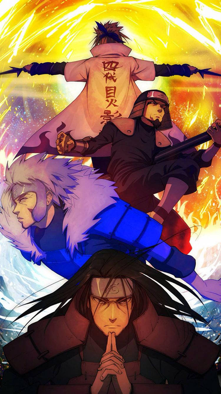 Naruto Hokages And Hashirama Phone Background