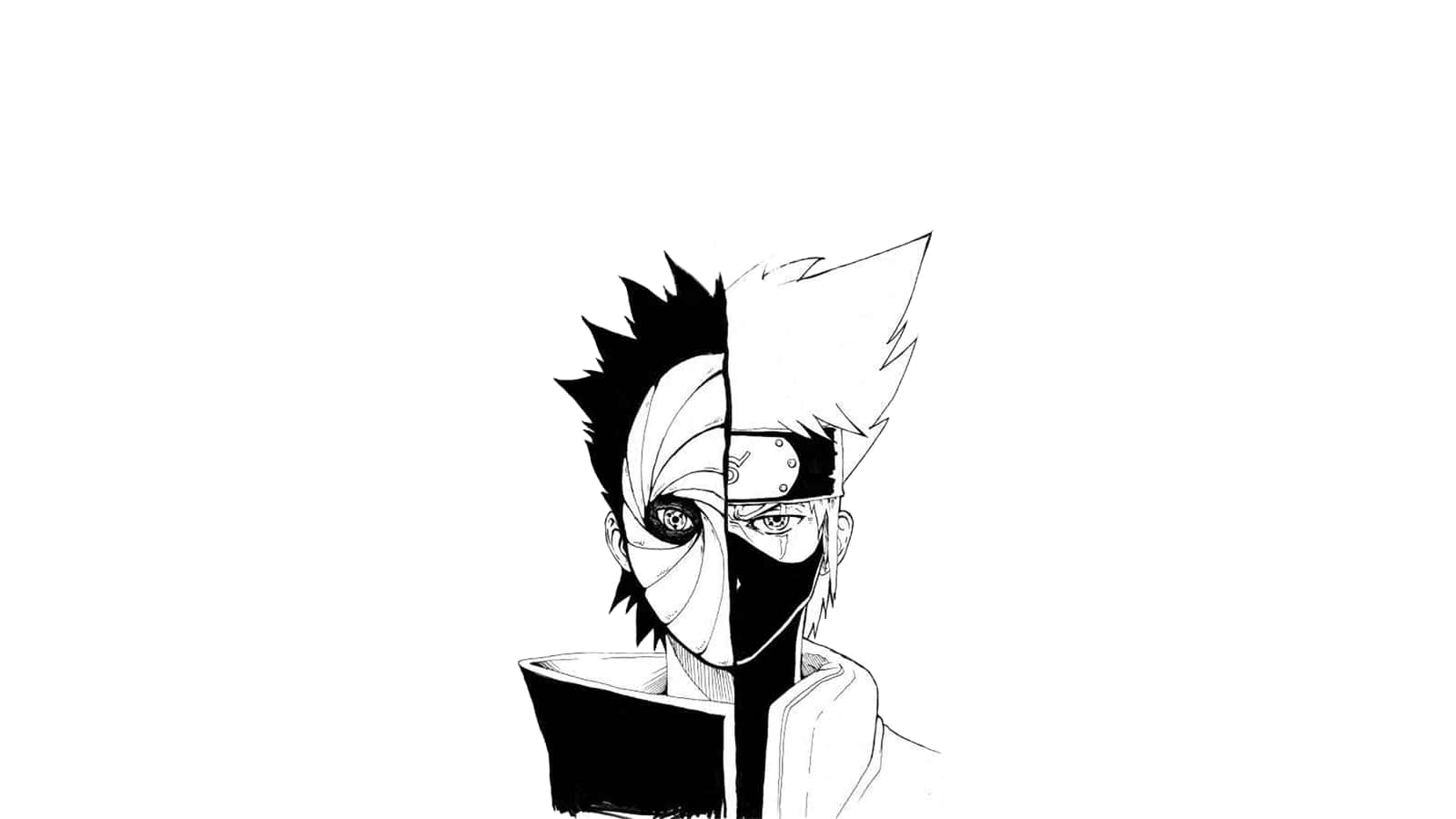 Naruto In Black And White Background