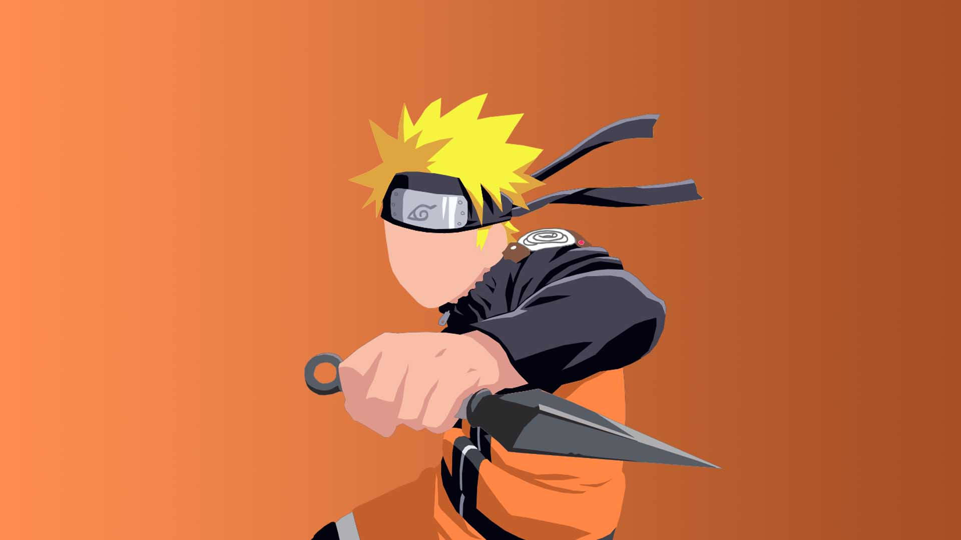 Naruto In His Iconic Yellow Jumpsuit With A Determined Face Background