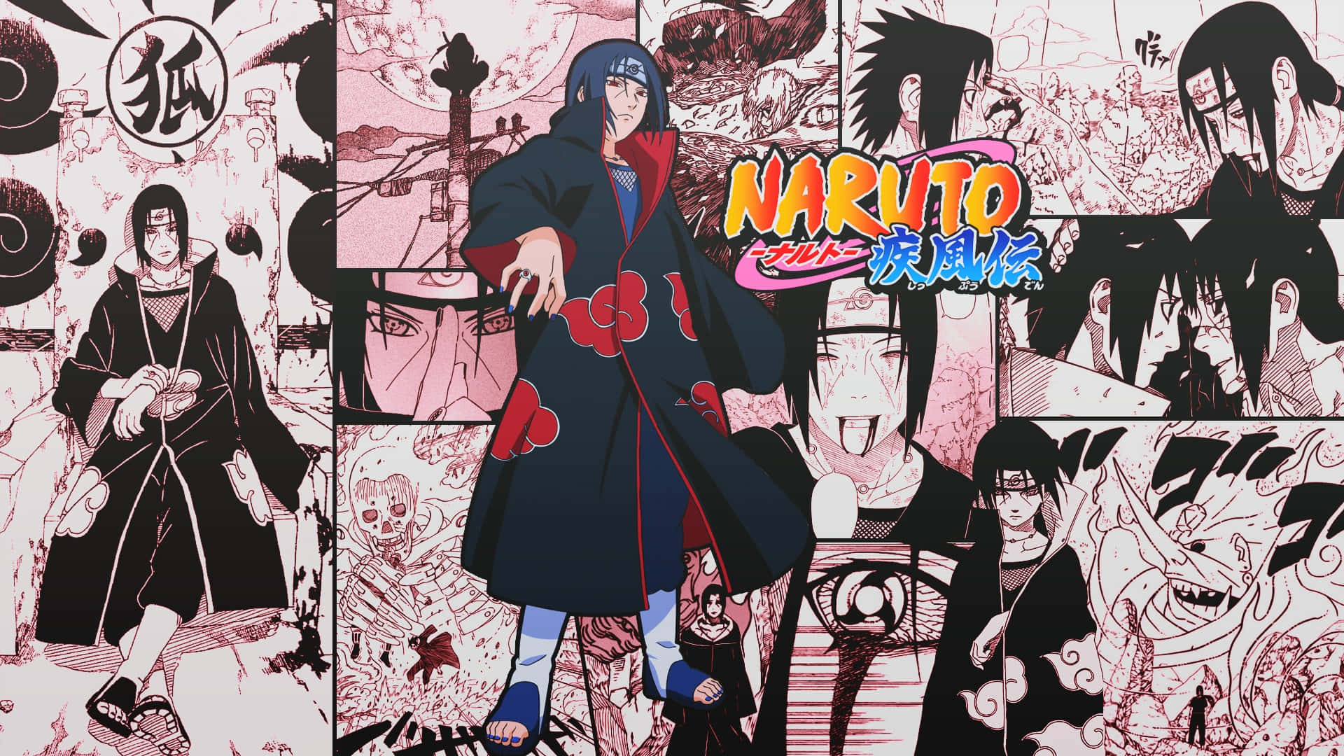 Naruto Itachi Comic Collage Background