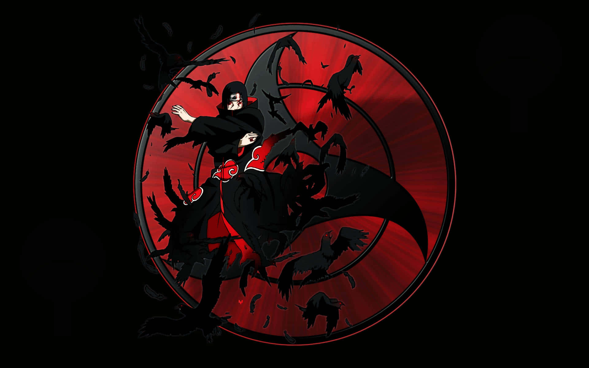 Naruto Itachi Controlling His Ravens Background