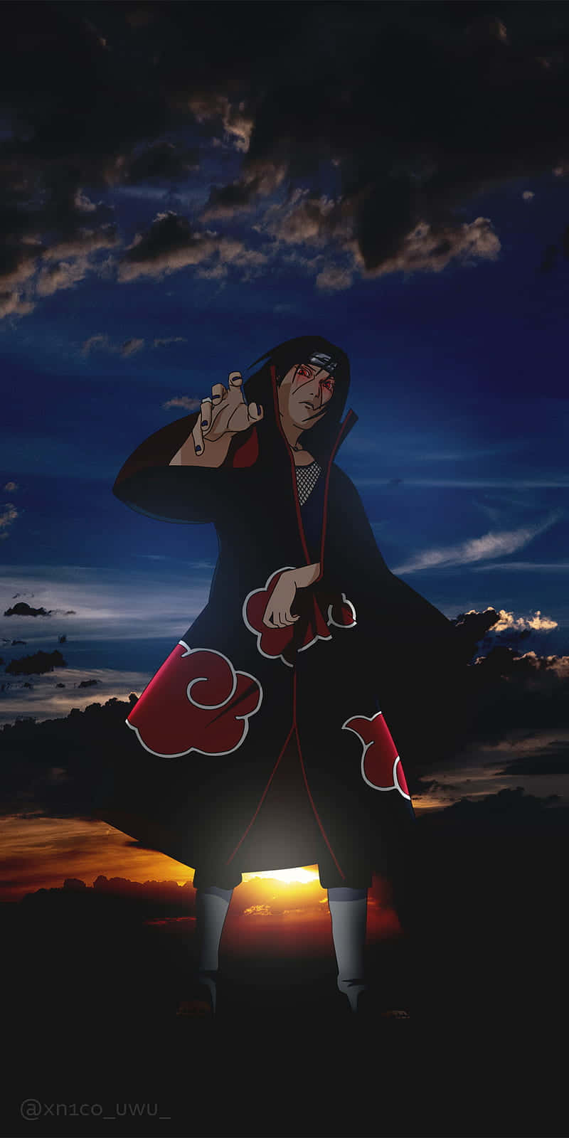 Naruto Itachi During Sunrise Background