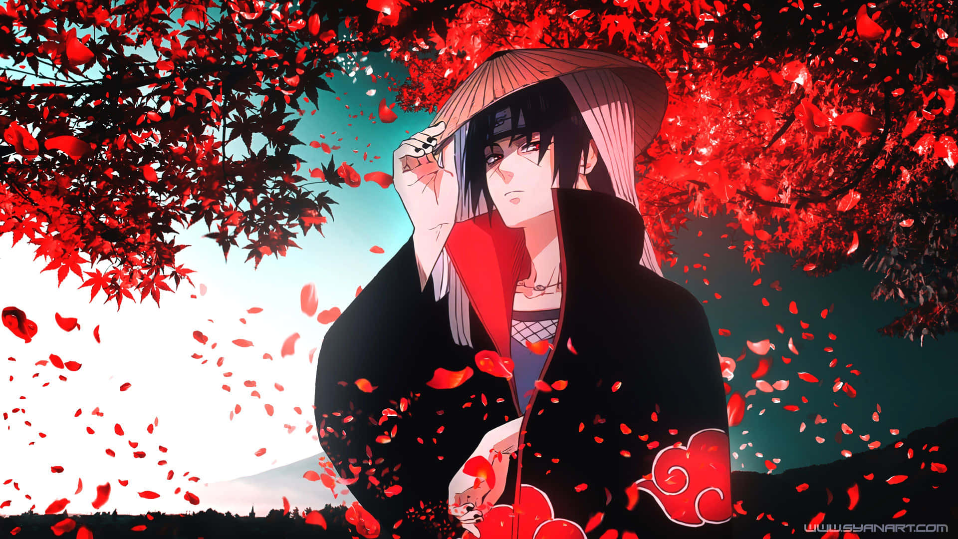 Naruto Itachi Enjoying The Autumn Season Background