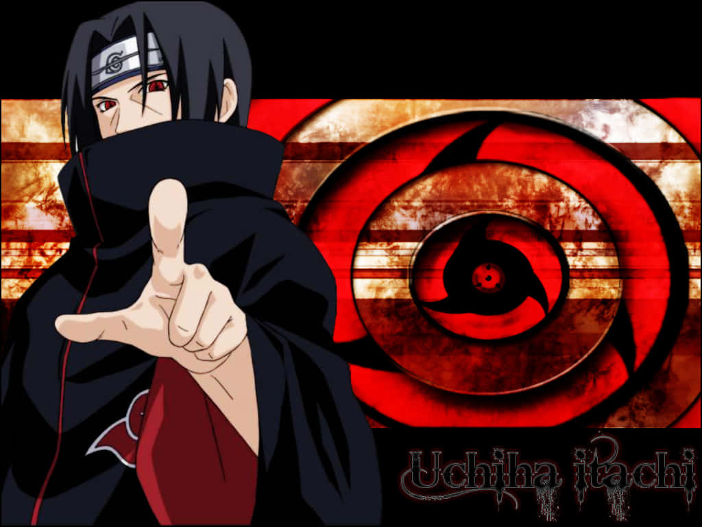 Naruto Itachi Mangekyo Sharingan Spiral Curves Background