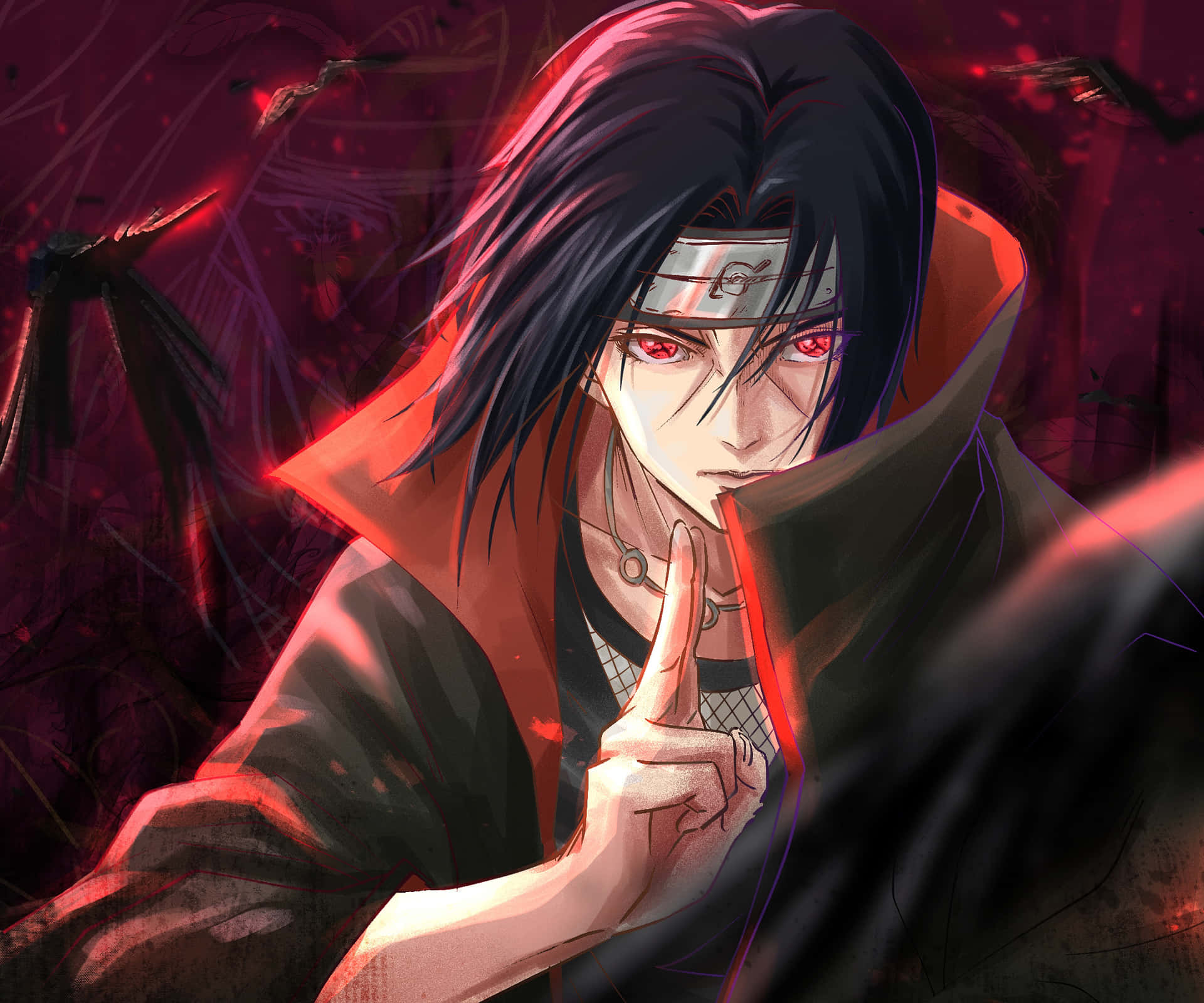 Naruto Itachi Sharingan Illustration Background