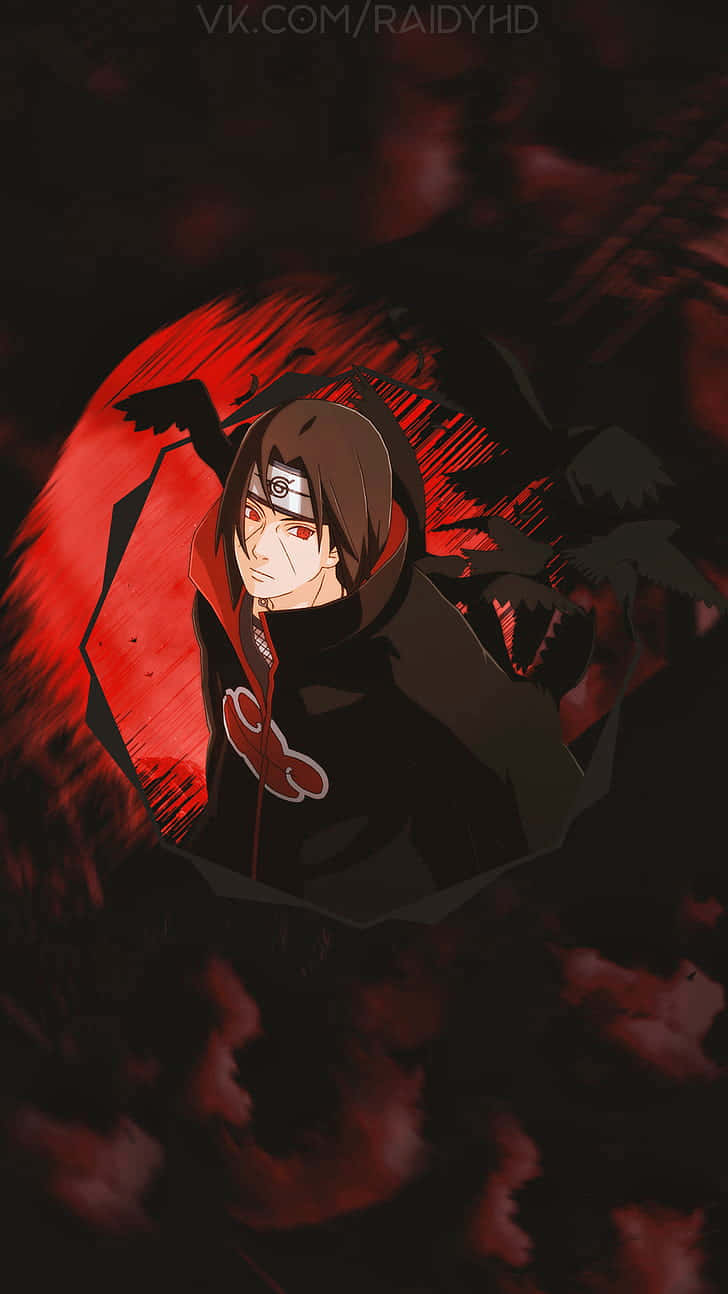 Naruto Itachi Surrounded By Dark Clouds Background