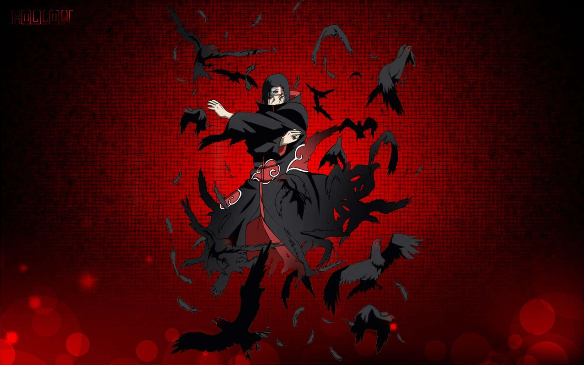 Naruto Itachi With Black Crows Background