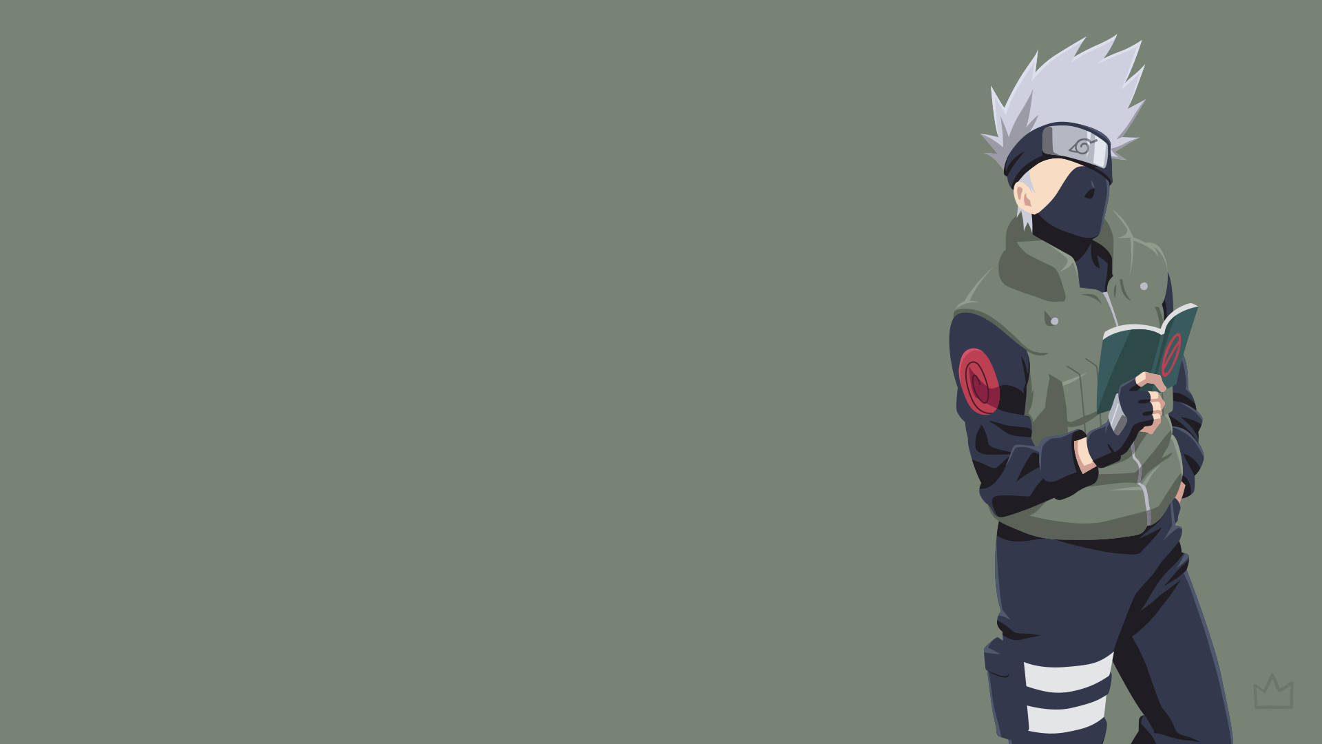 Naruto Kakashi Army Green Background