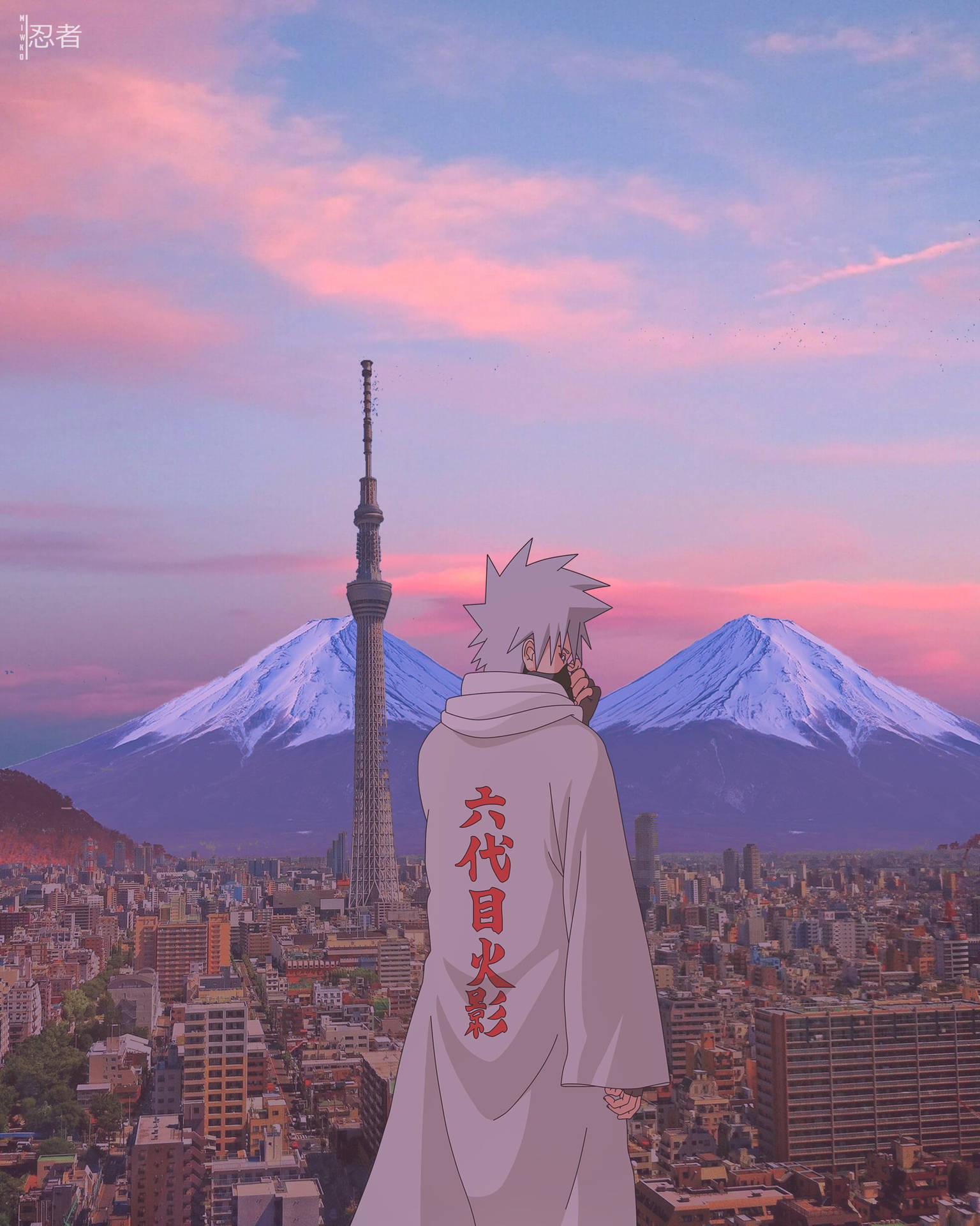 Naruto Kakashi White Coat Background