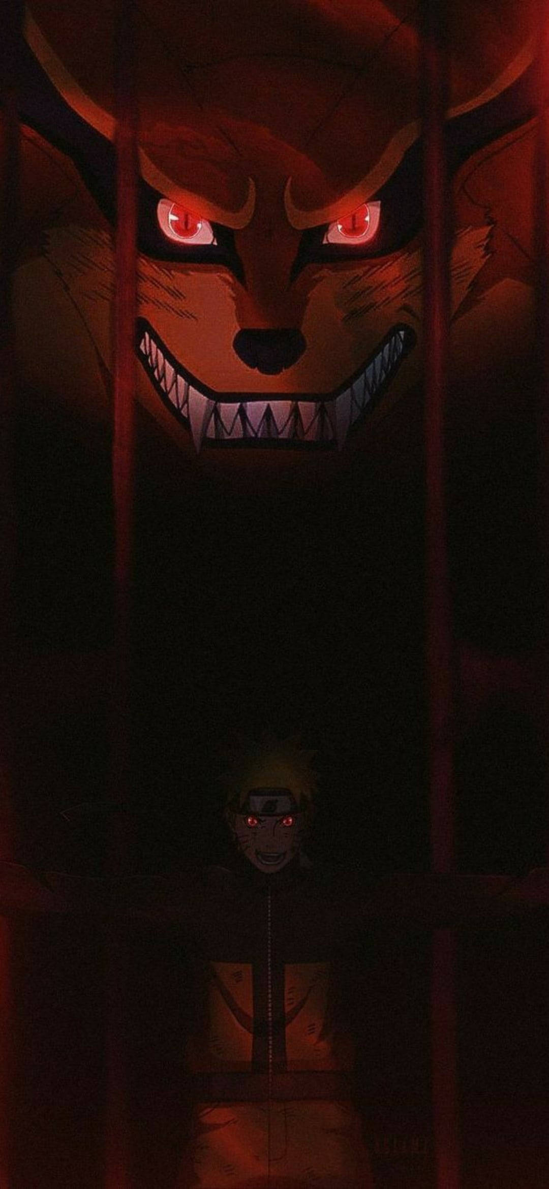 Naruto Kurama And Uzumaki With Red Eyes