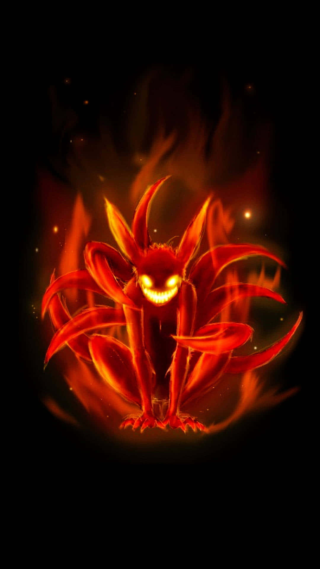 Naruto Kurama Fire Aura Background
