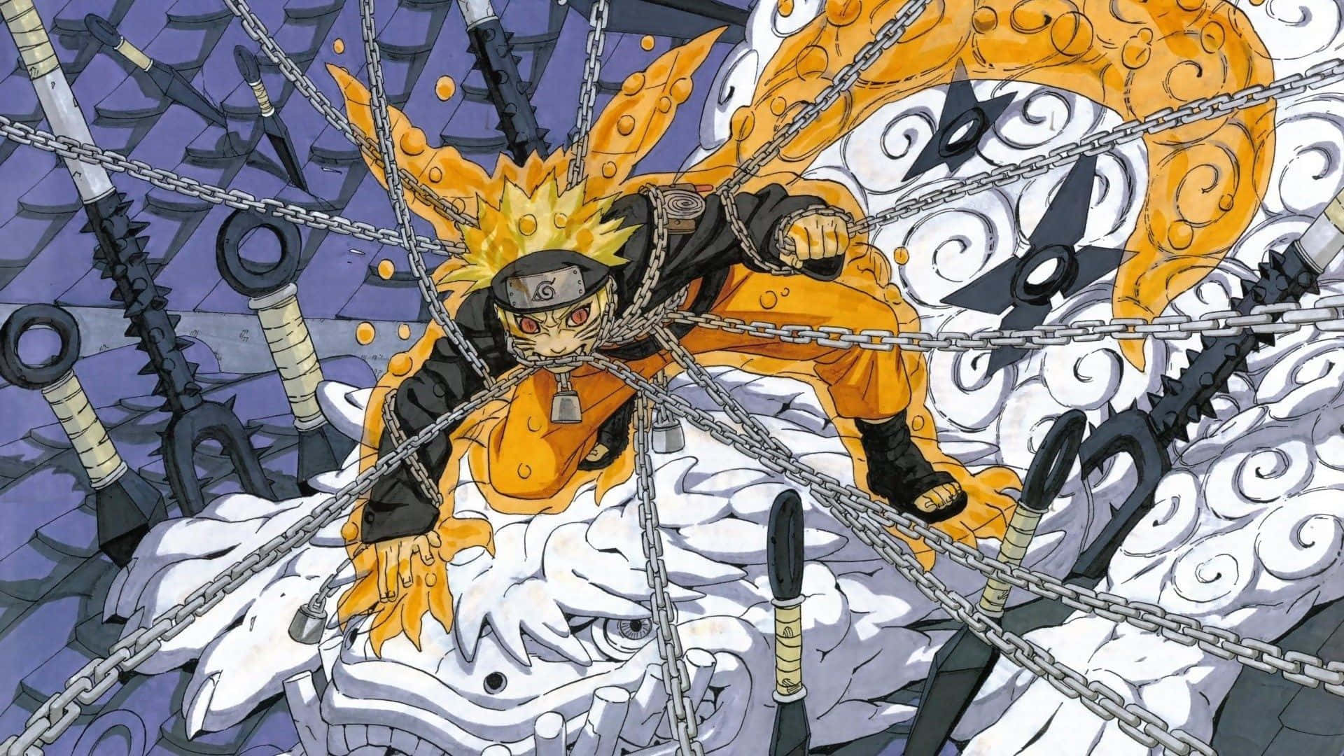 Naruto Manga Nine-tails Chakra Beast Chain