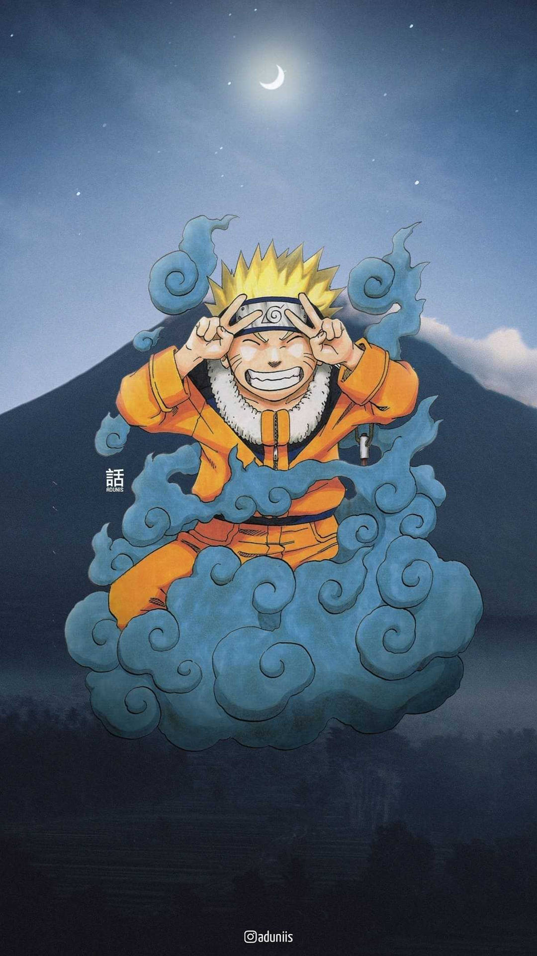 Naruto Mobile 4k On A Cloud Background