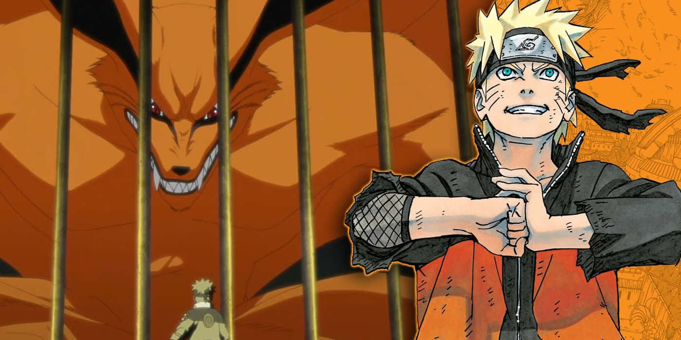 Naruto Nine Tails Behind Bars Background