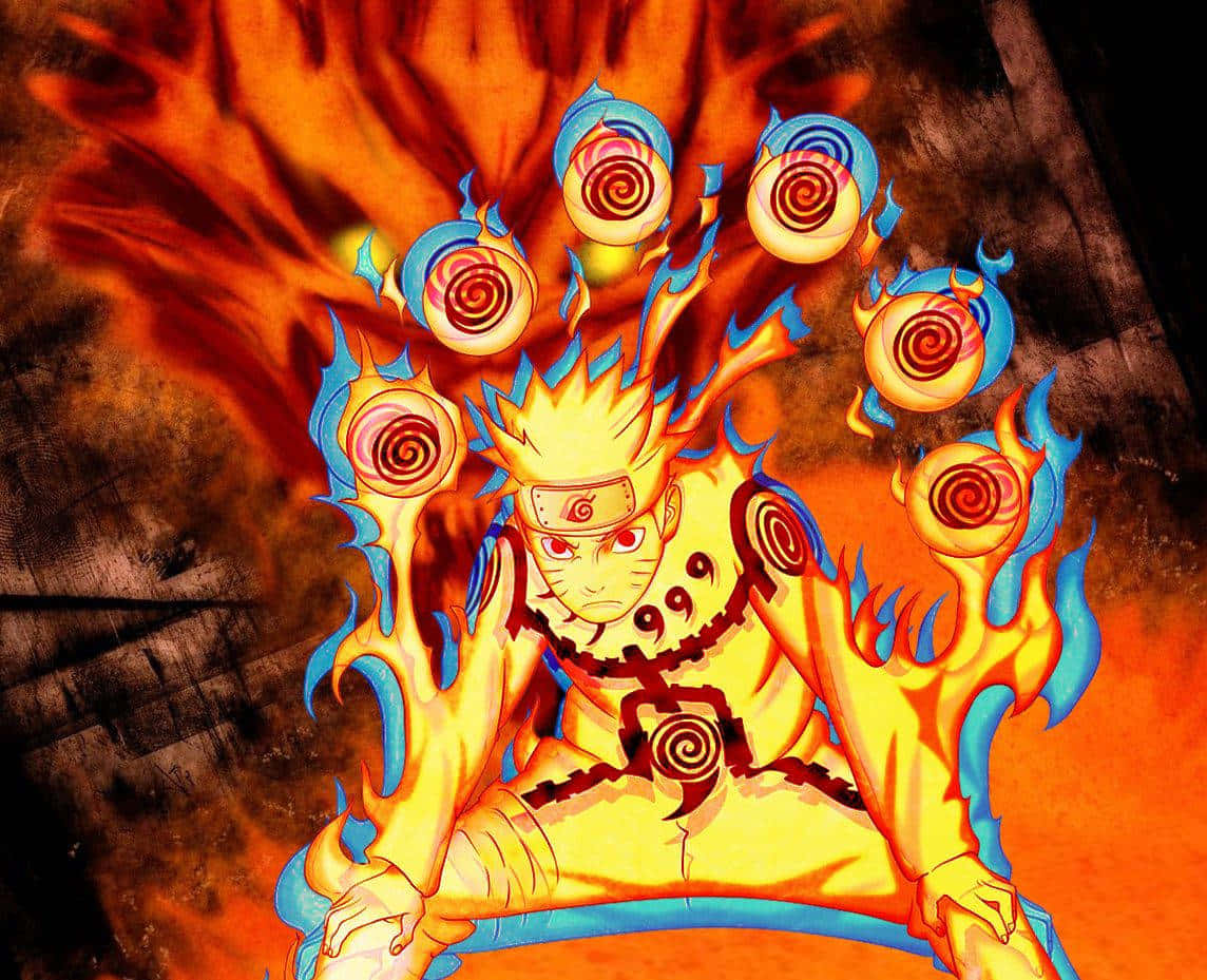 Naruto Nine Tails Charging Up Power Background