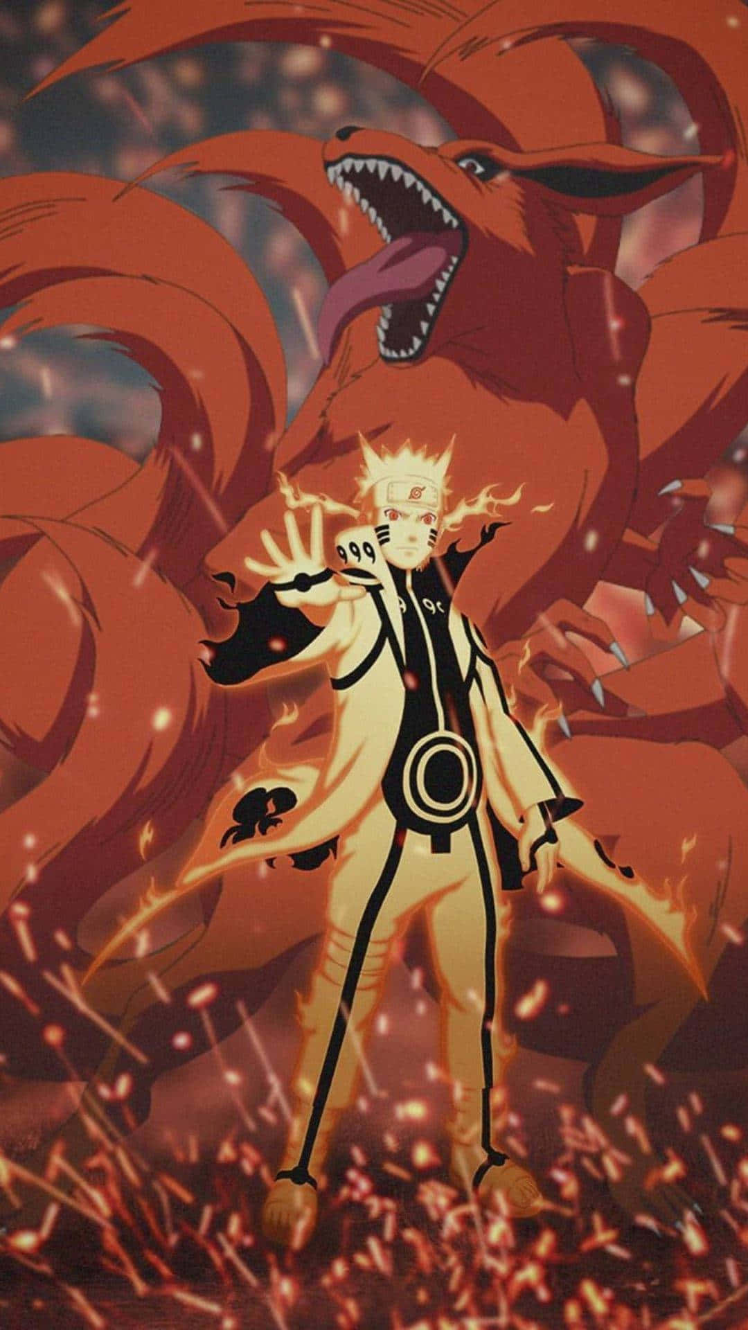 Naruto Nine Tails With Kurama Chakra Mode Background