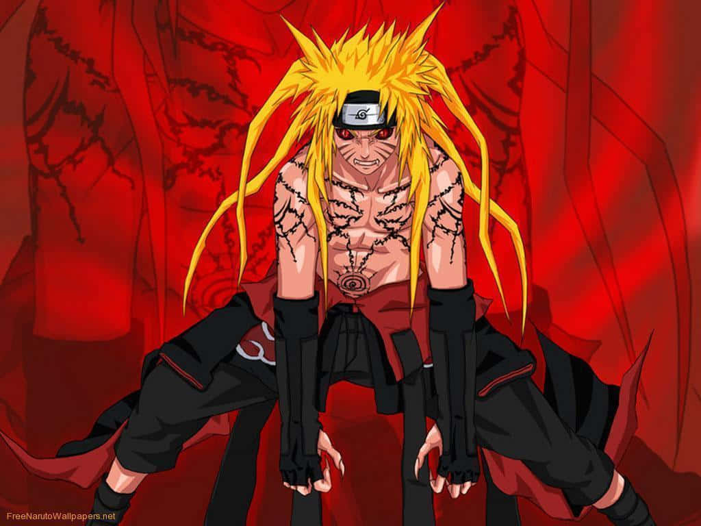 Naruto Nine Tails With Long Hair Background