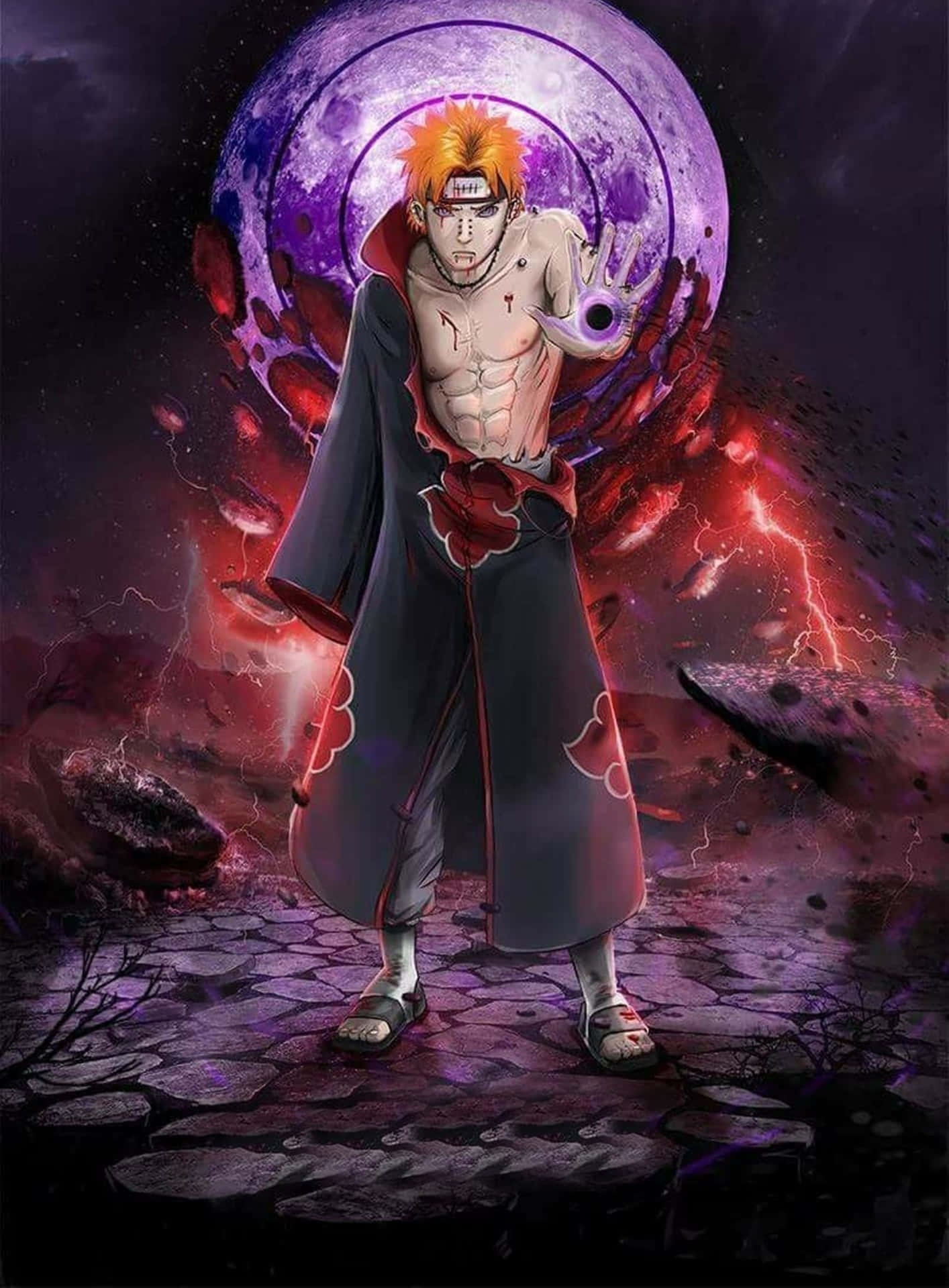 Naruto Pain Transforming 4k Background
