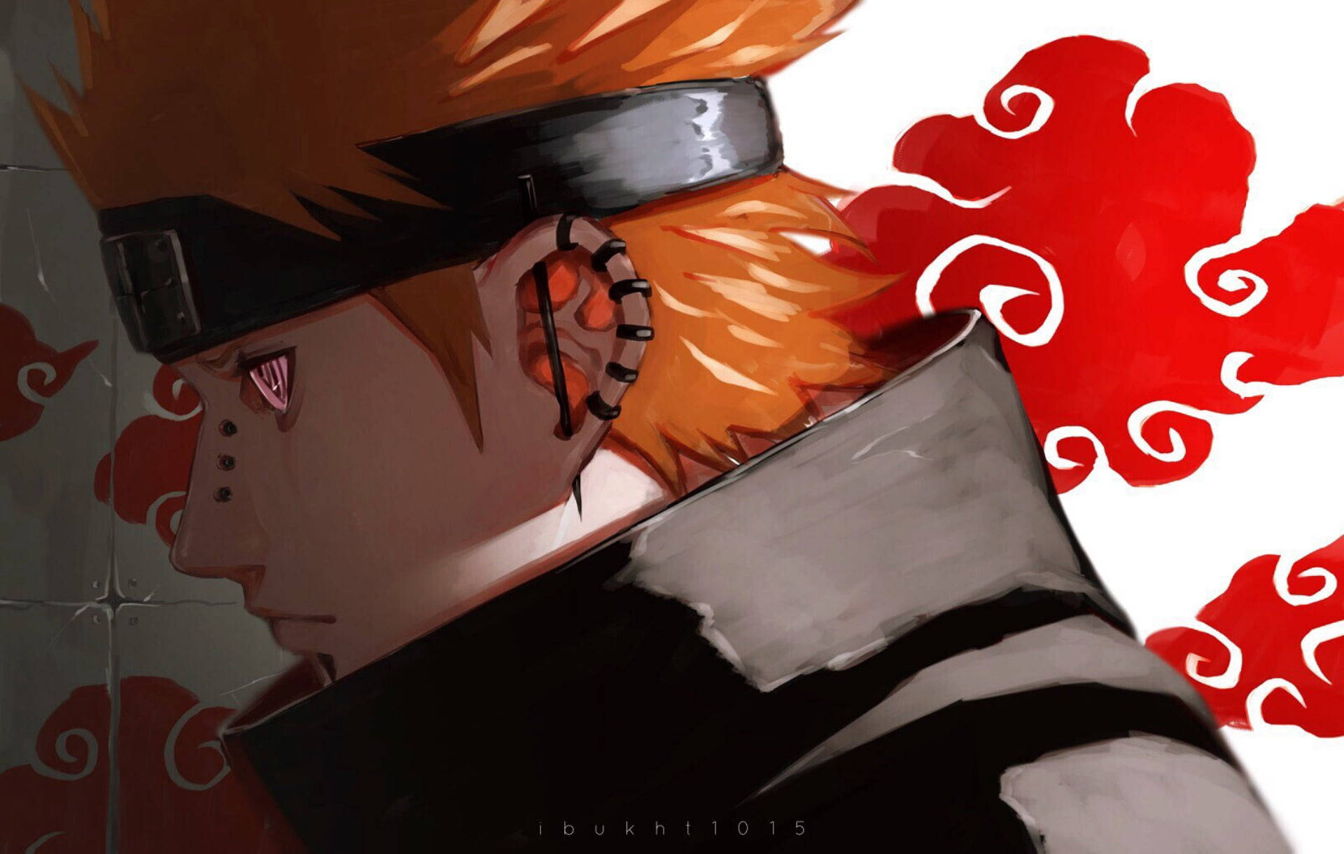 Naruto Pain With Red Sharingan Background