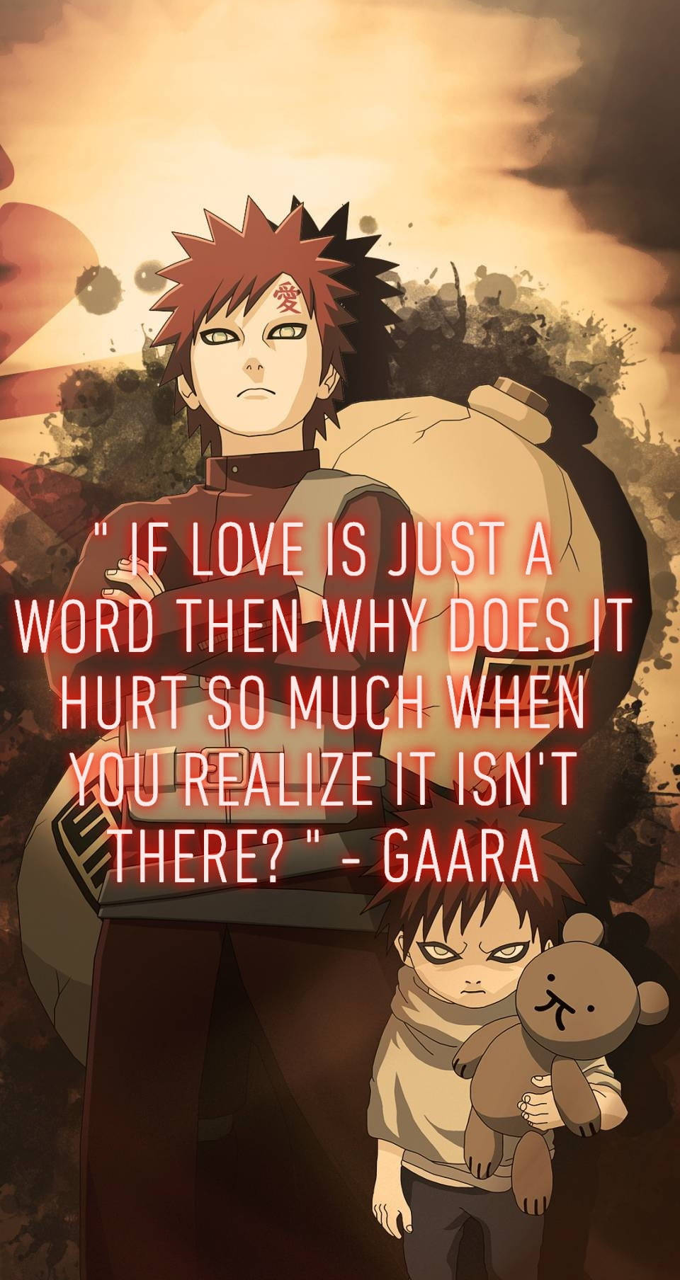 Naruto Quotes Love Is Just A Word Background