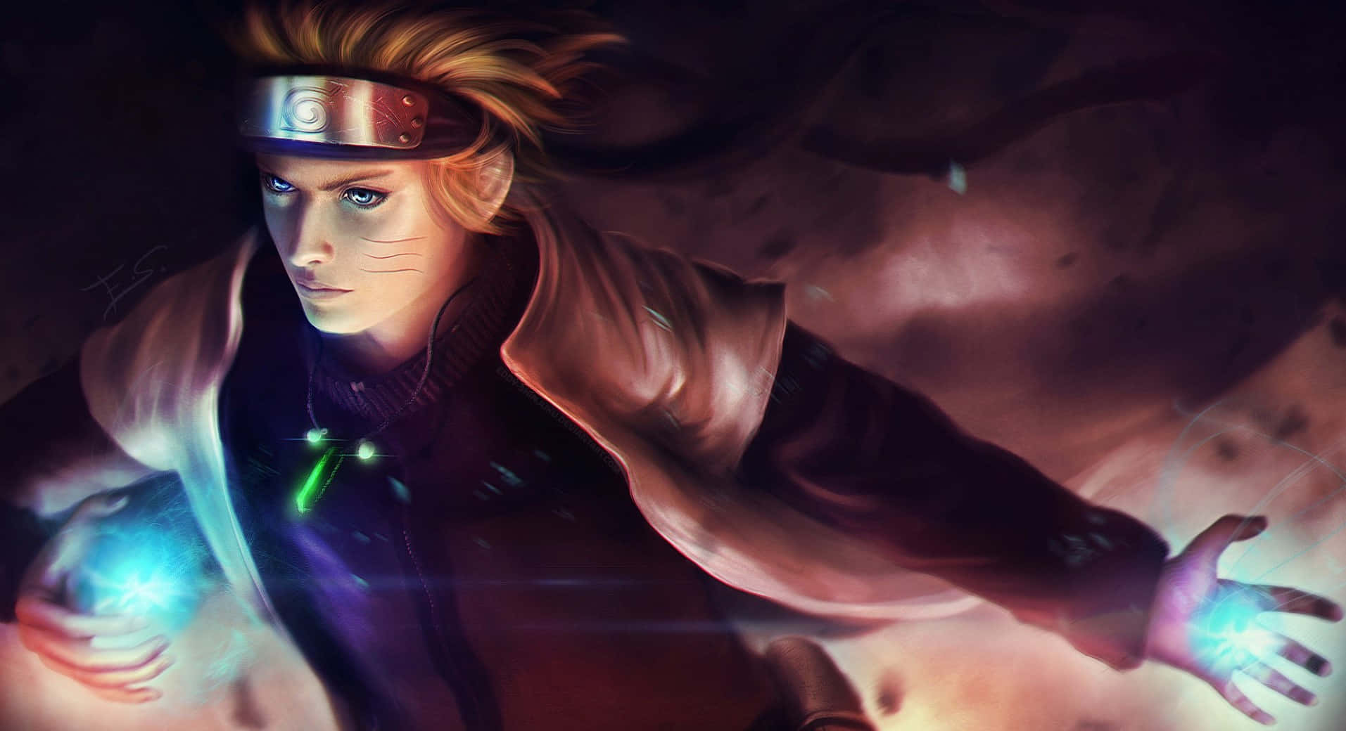 Naruto Rasengan Digital Art Background