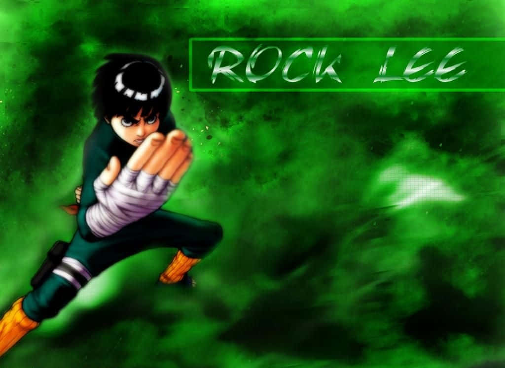 Naruto Rock Lee Green Background