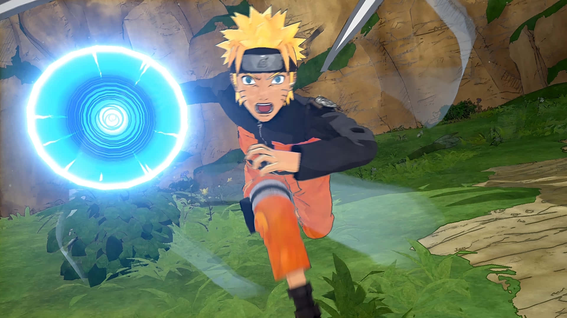 Naruto Running With Rasengan Background
