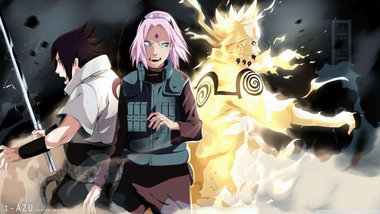 Naruto's Iconic Team 7 Together Background