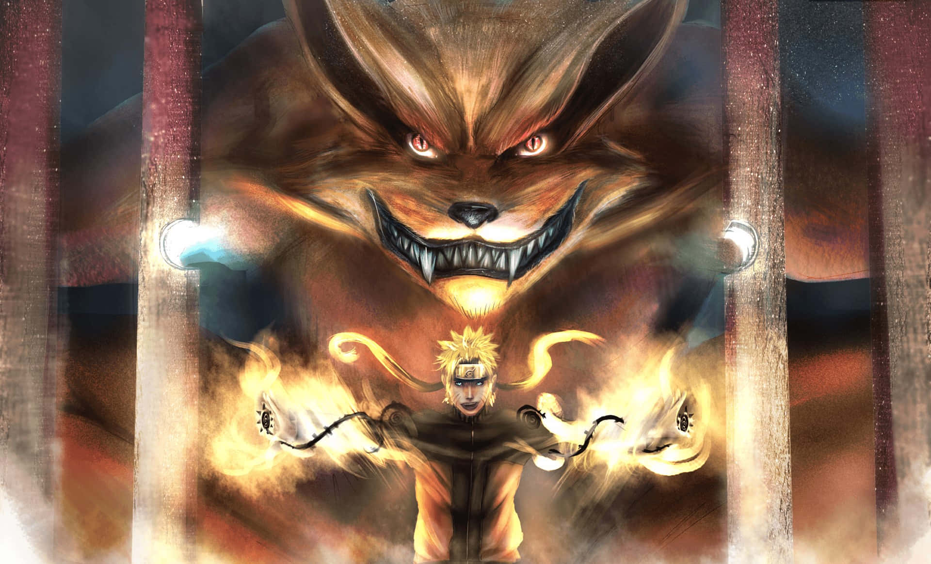 Naruto's Nine-tailed Fox Unleashing Its Fury