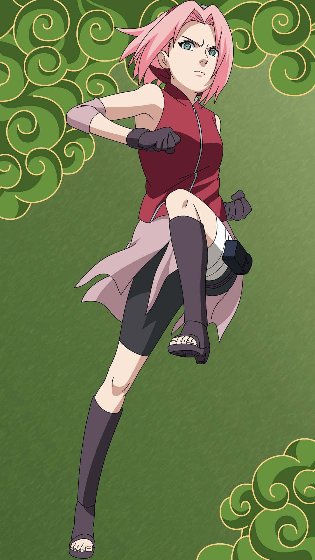 Naruto Sakura Green Background
